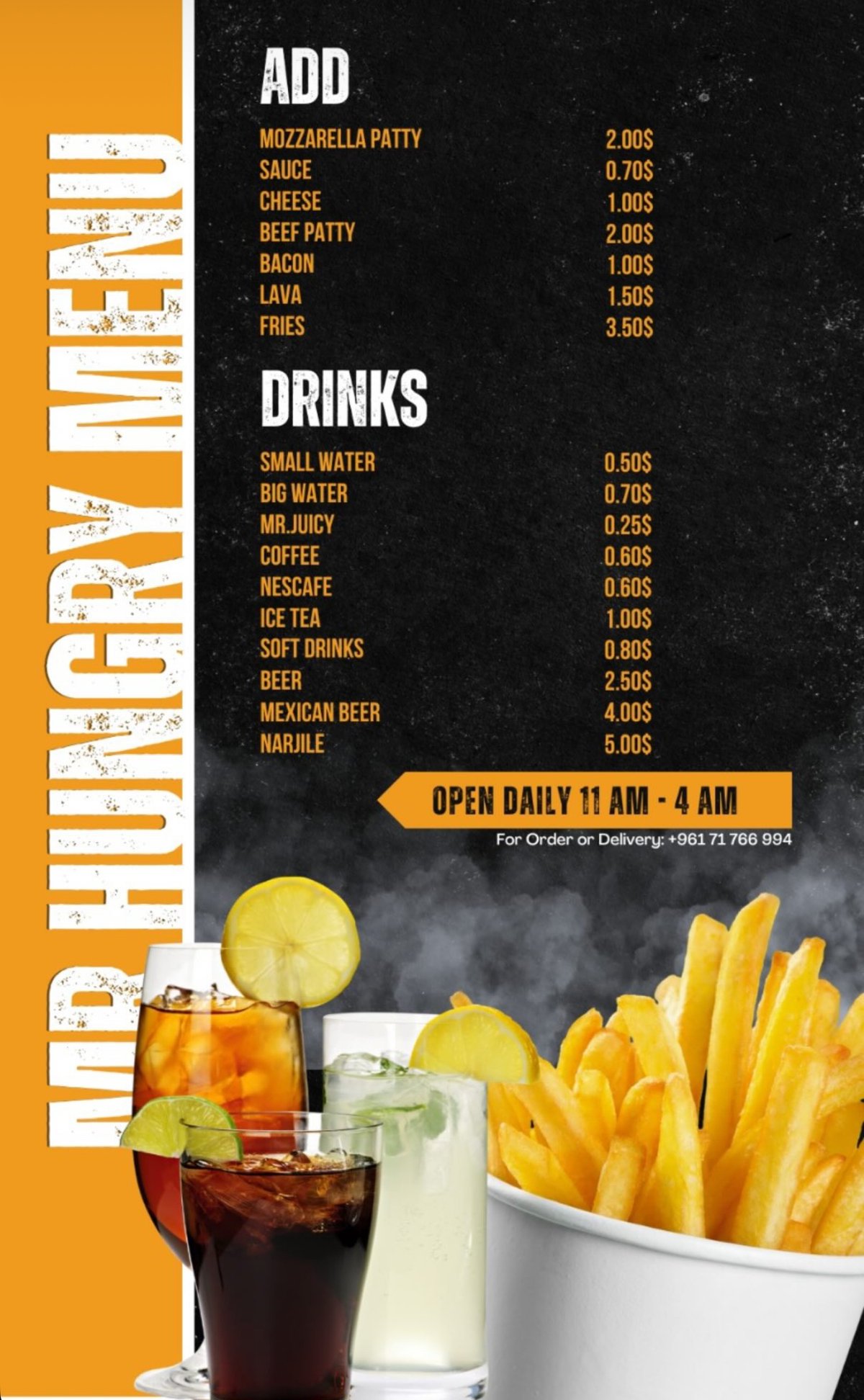 Mr Hungry menu, page 4