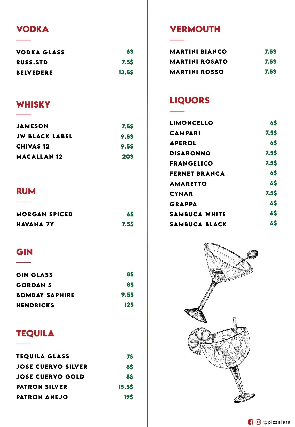 Pizzalata menu, page 3