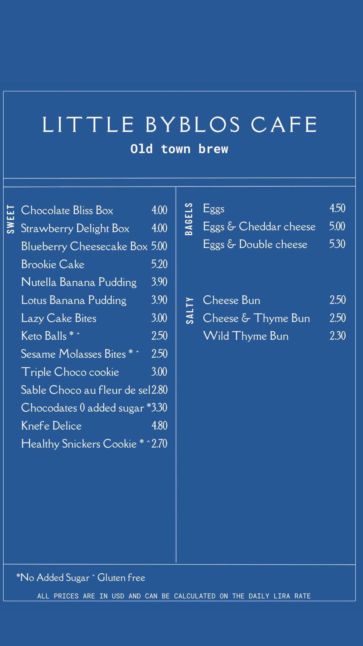 Little Byblos-Café Trottoir menu, page 1