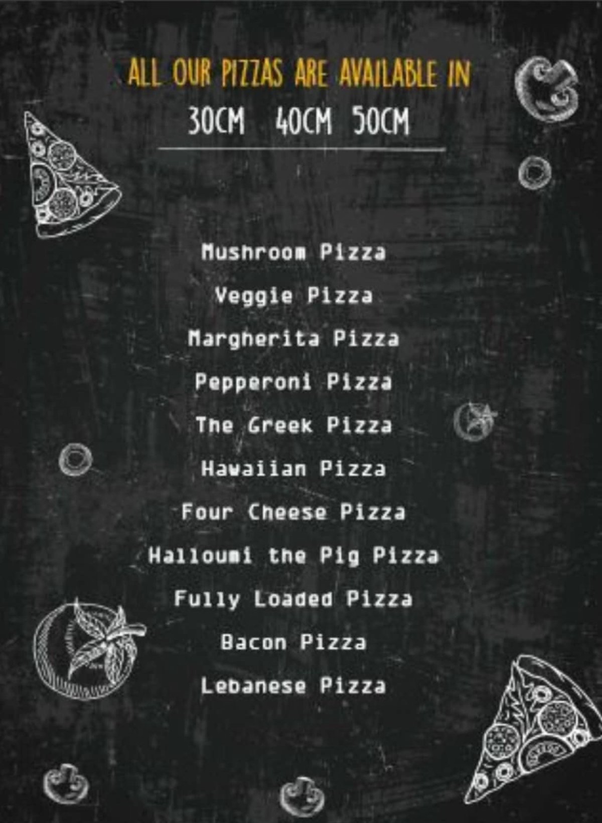 By The Slice menu, page 1