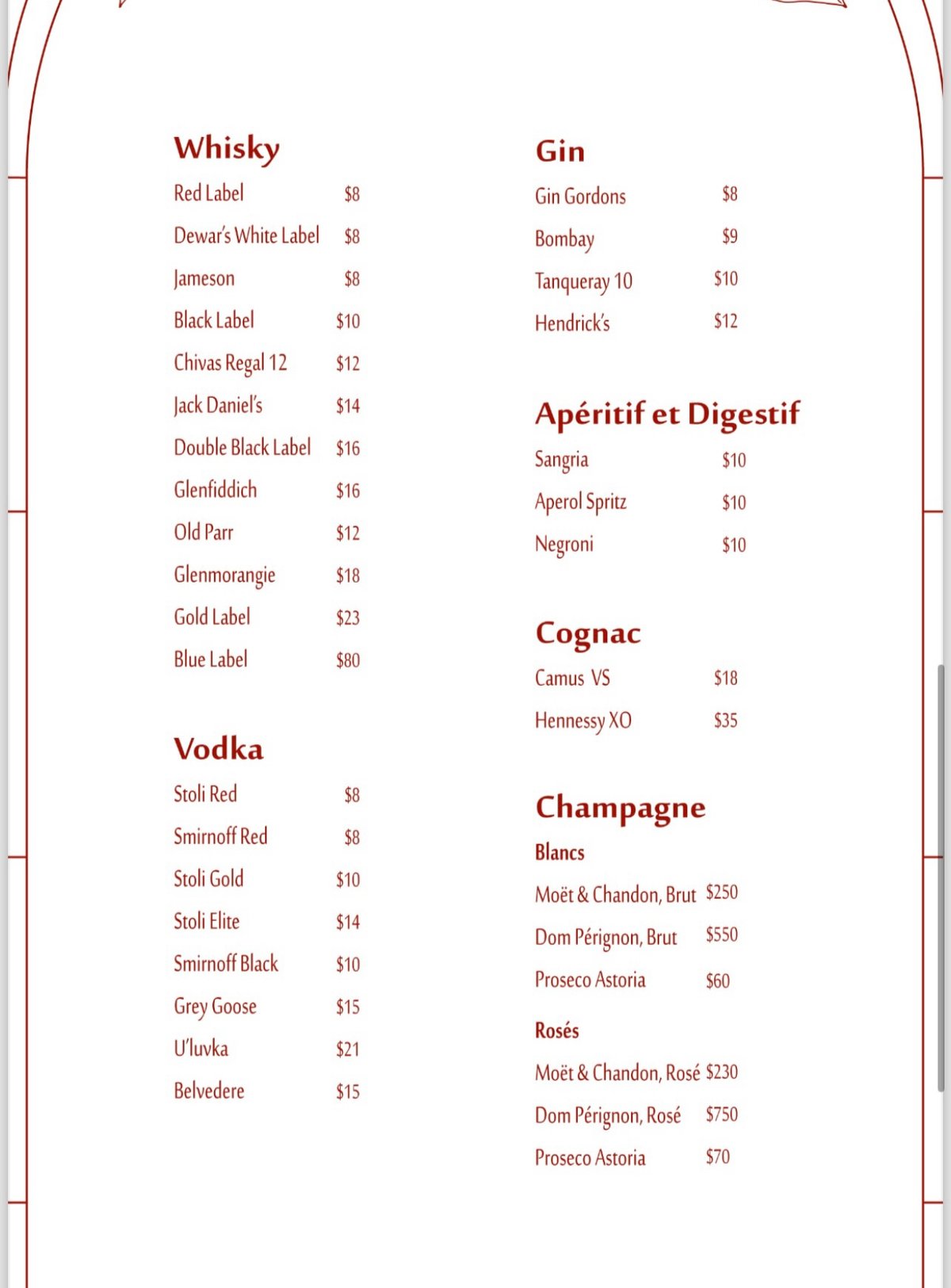 É Café menu, page 3