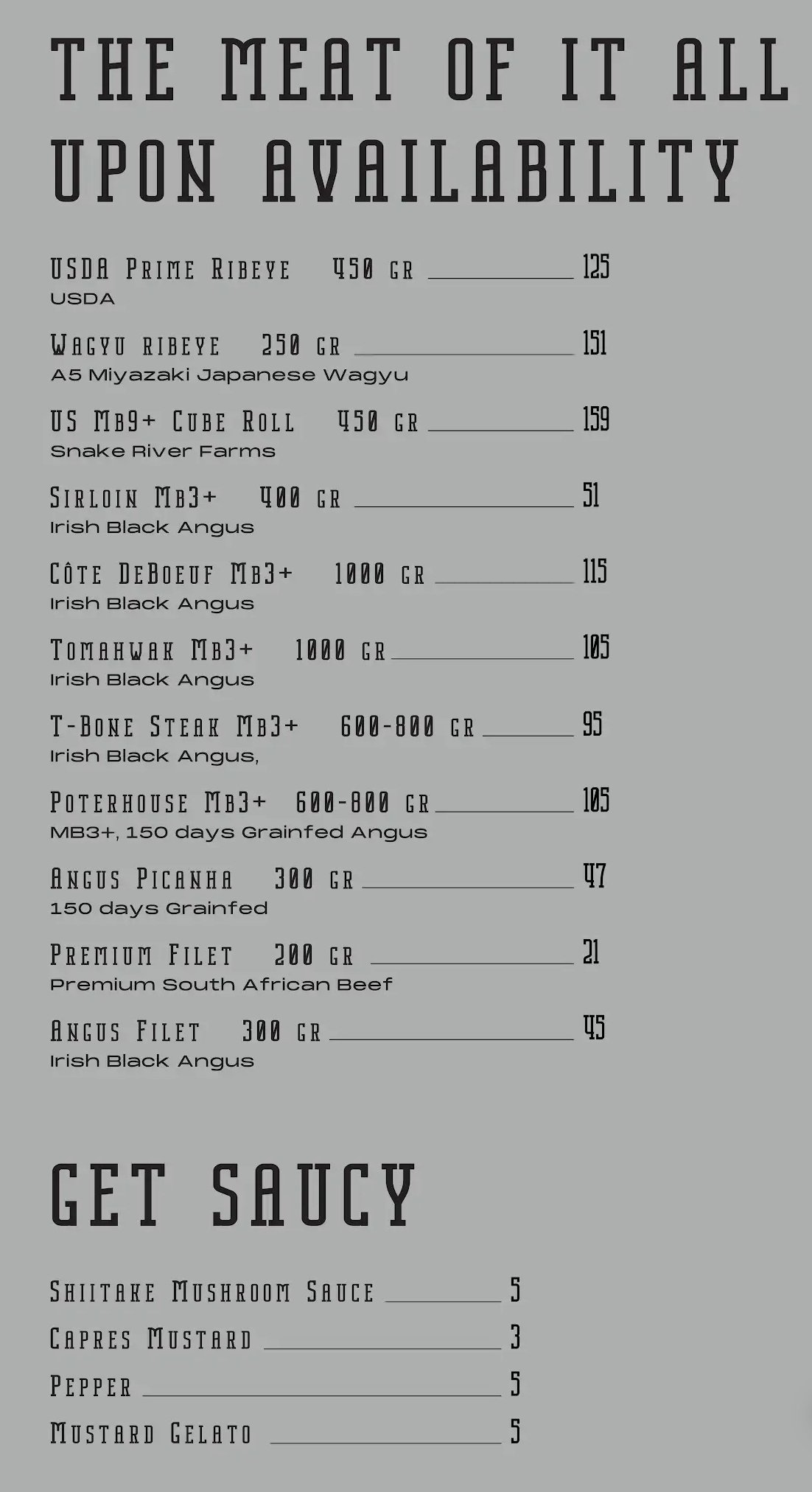 Marrow and Bar menu, page 4