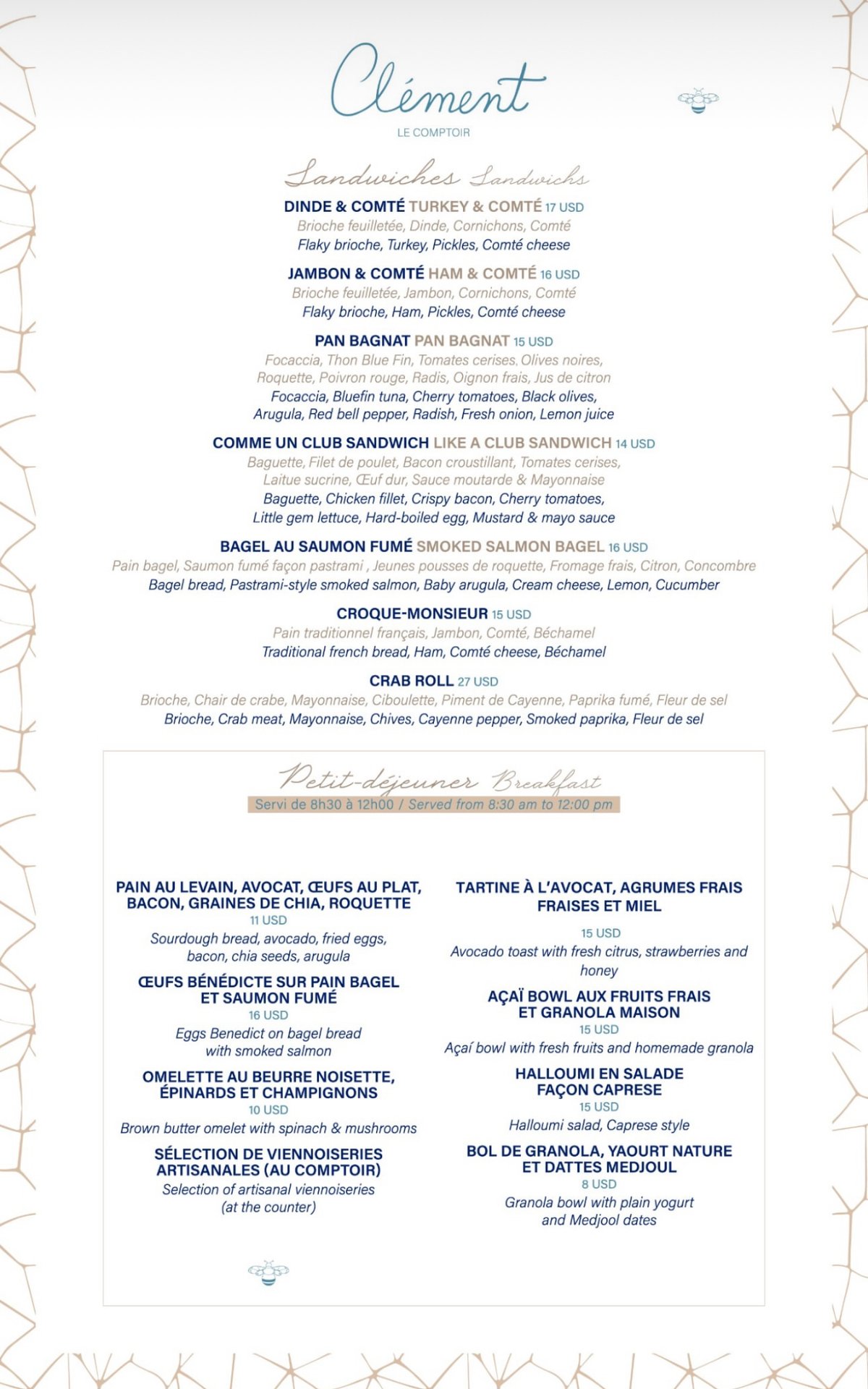 Le Comptoir Kaslik menu, page 1