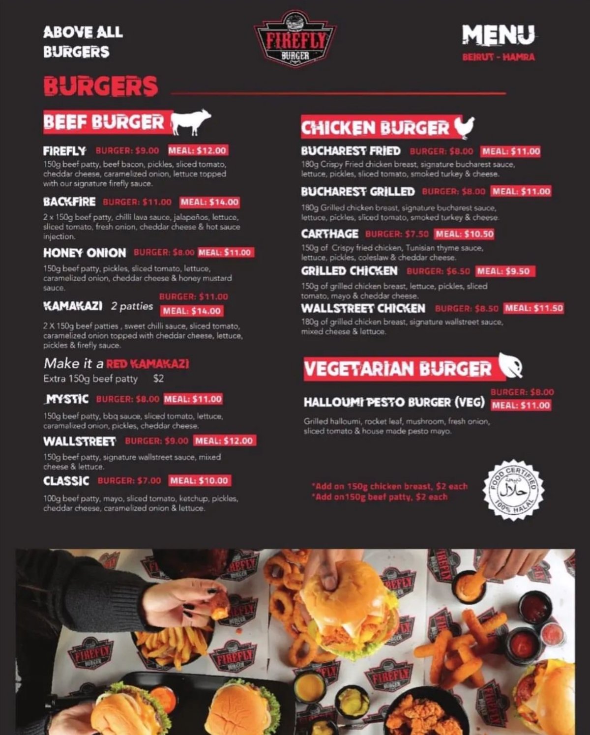 Firefly Burger menu, page 2