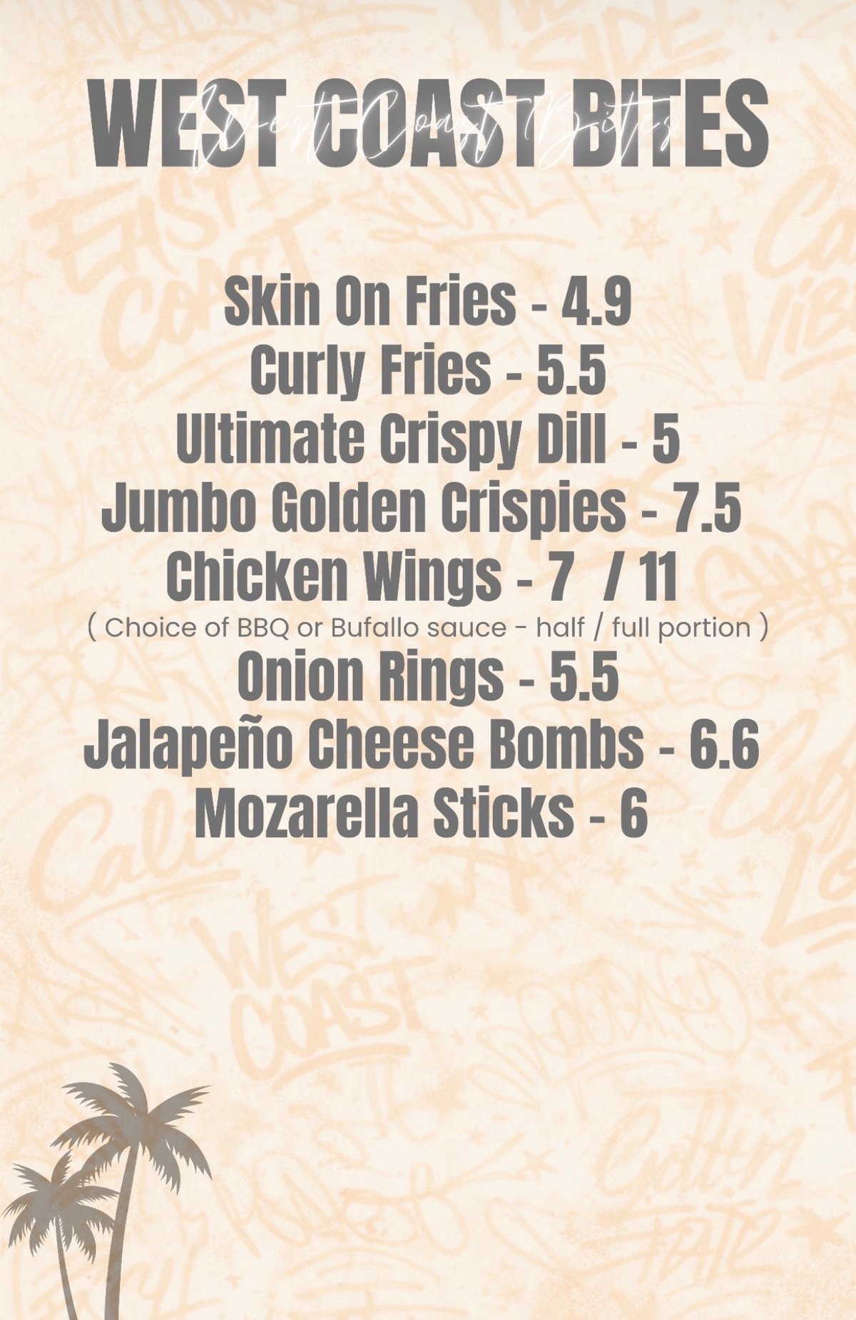 Cali Burger menu, page 3