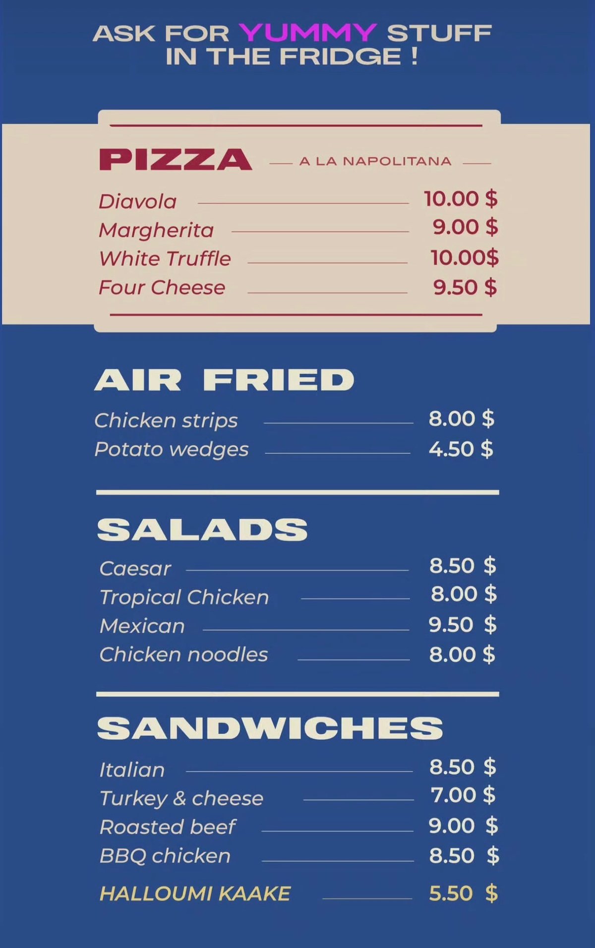 Space menu, page 4