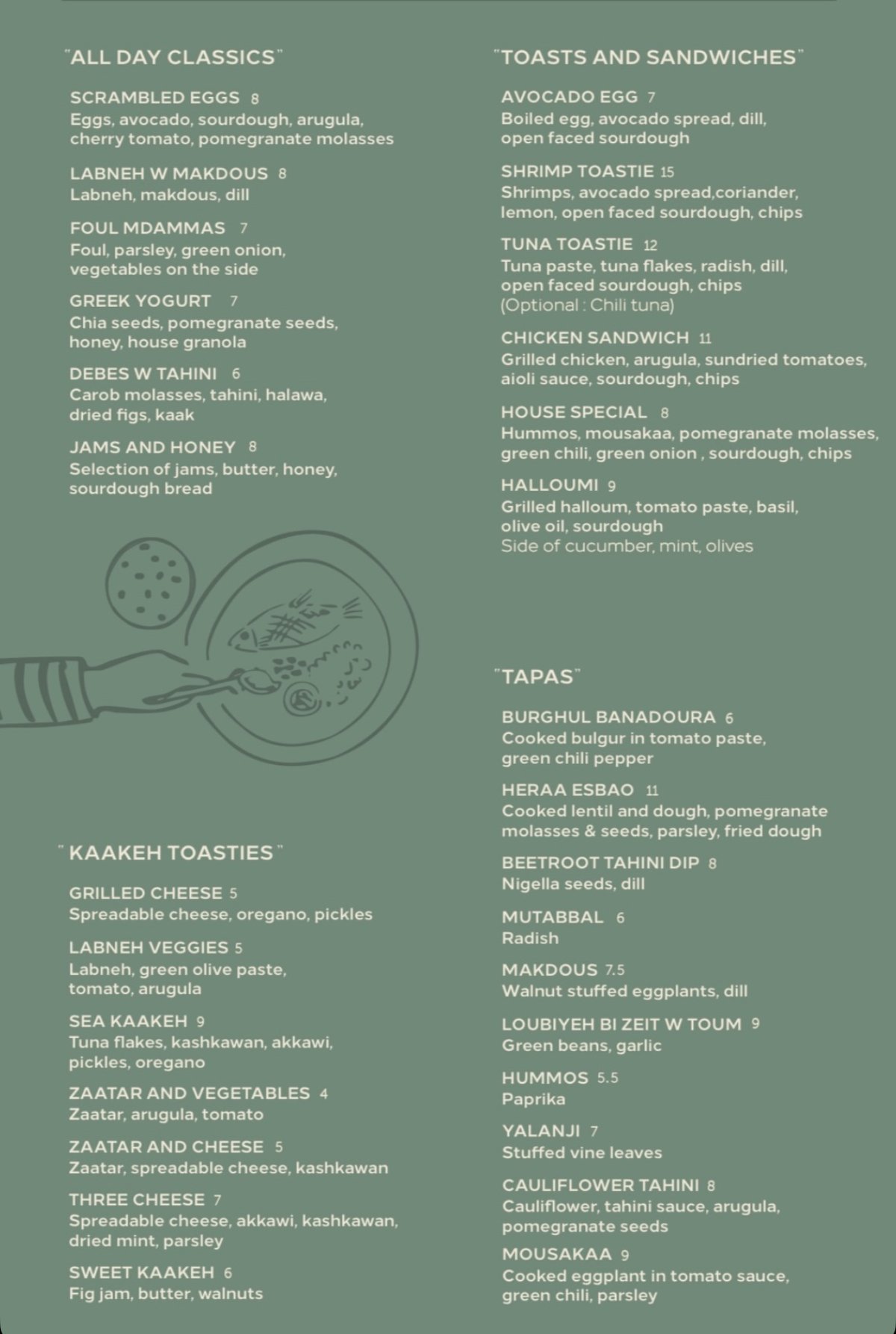 Beit Sara menu, page 2
