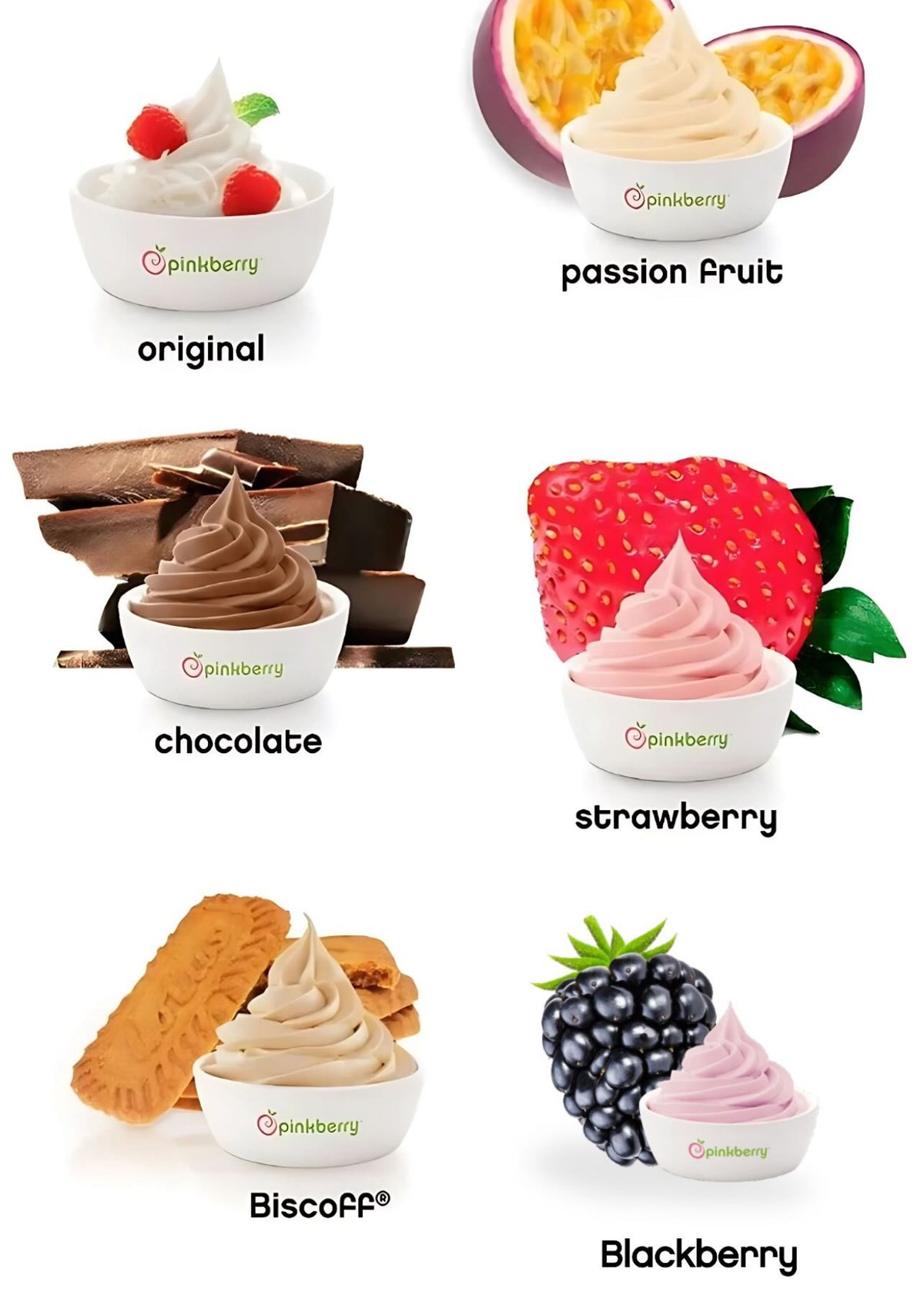 Pinkberry menu, page 1
