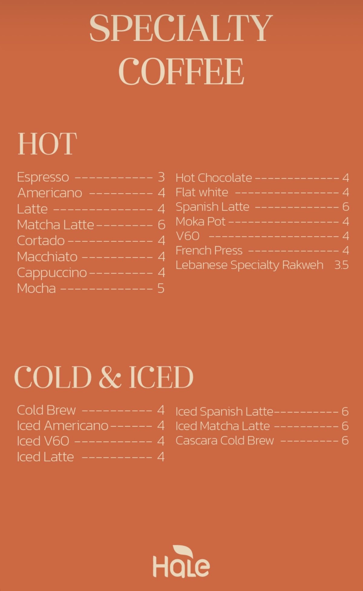 Hale menu, page 5