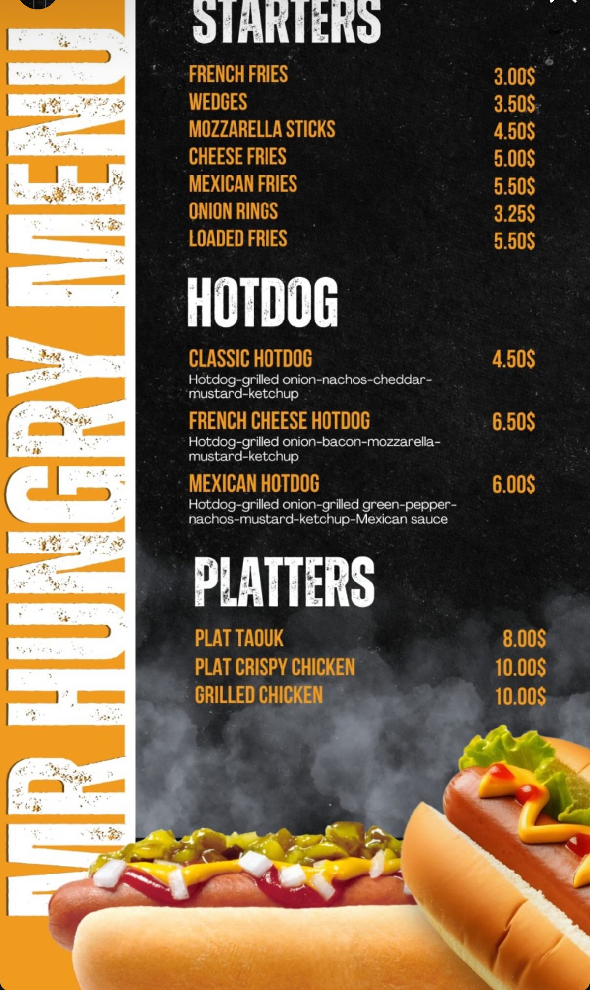 Mr Hungry menu, page 5