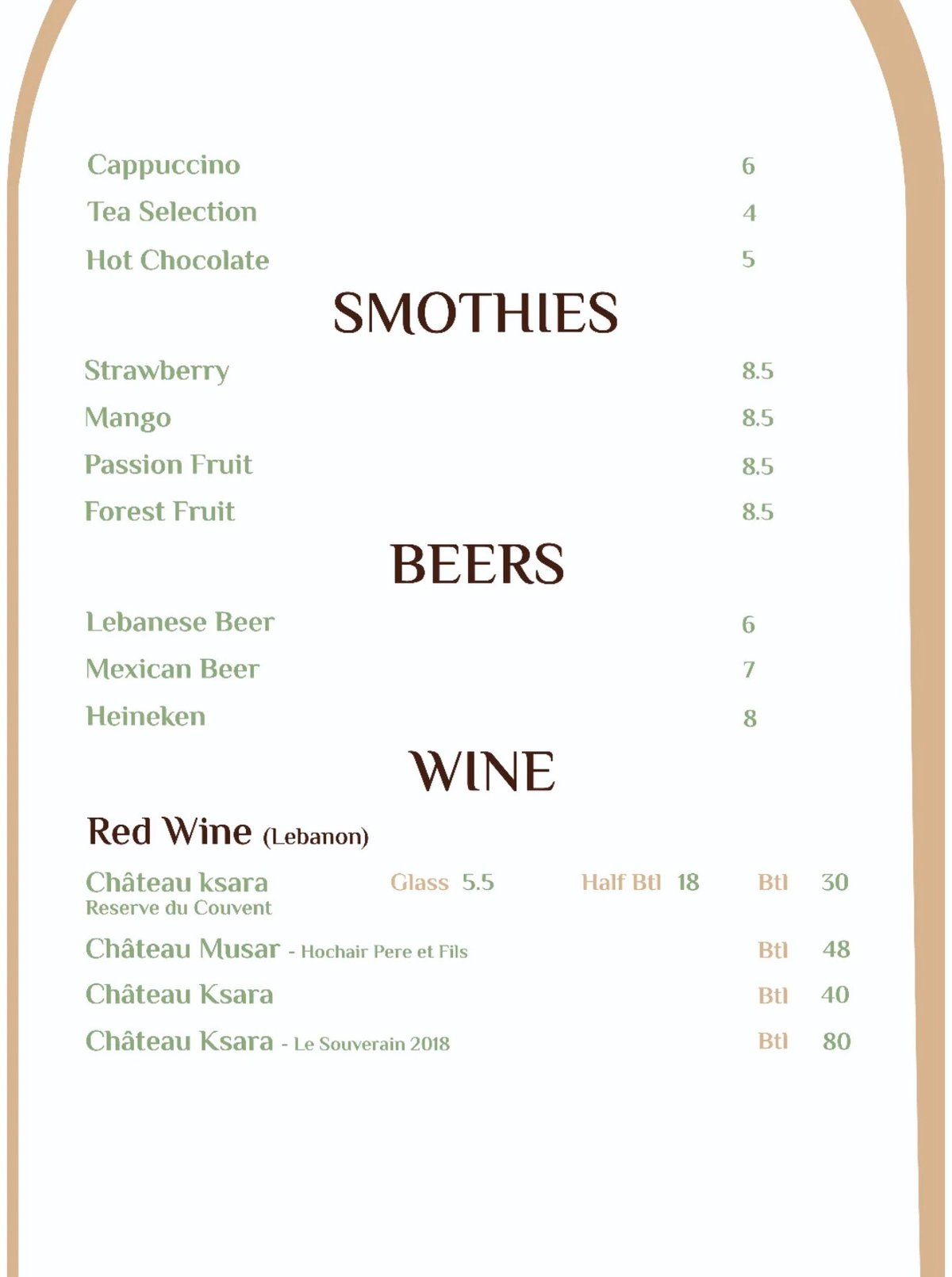 Set El Kell menu, page 5