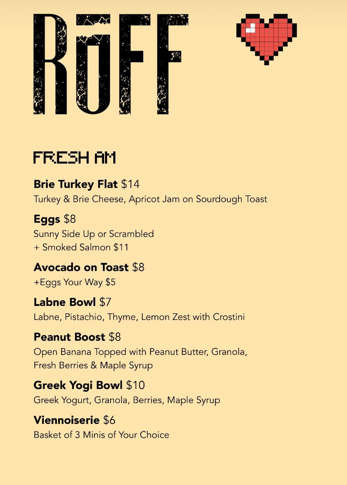 ROFF menu, page 1