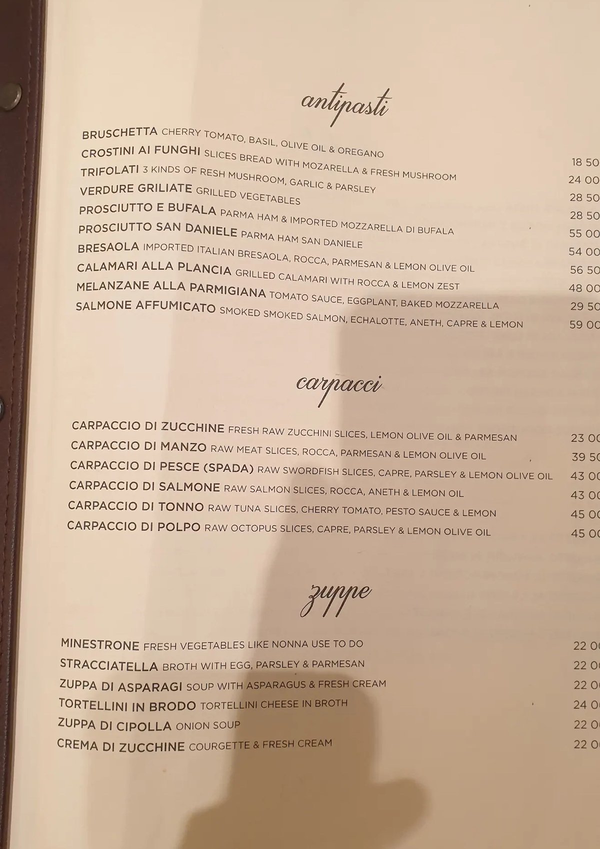 Luigi Cucina Italiana menu, page 3
