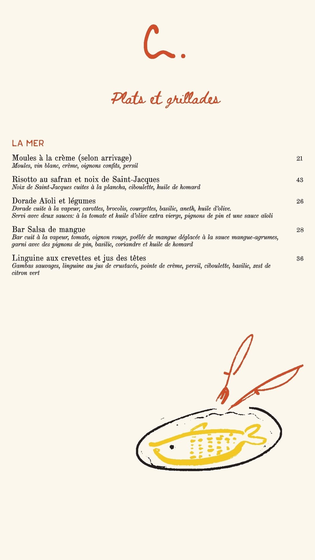 Cezanne menu, page 2