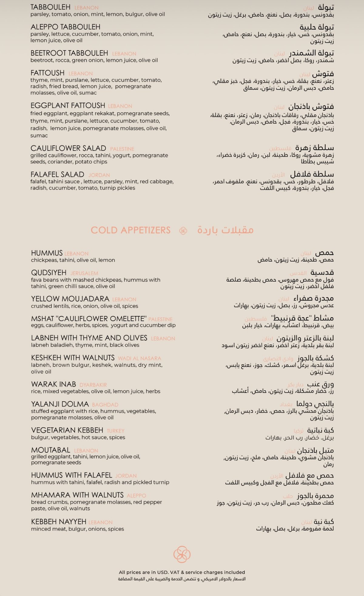 Café D'Orient menu, page 2