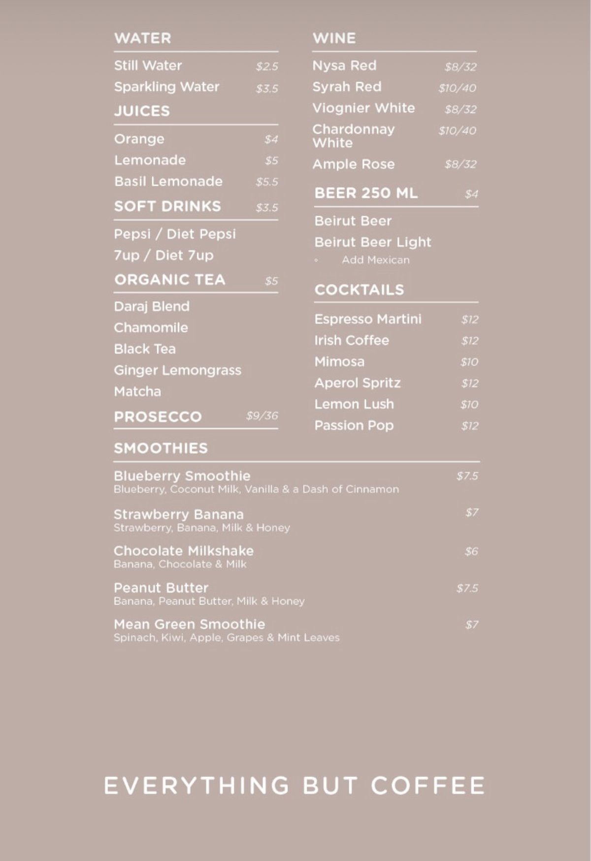 Daraj menu, page 1