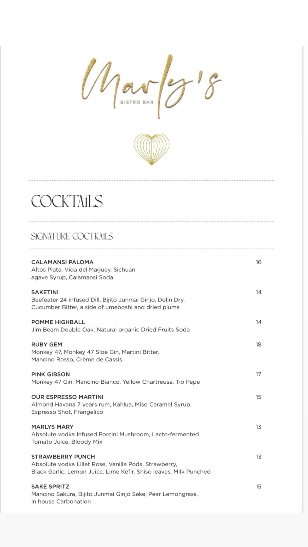 Marly's menu, page 10