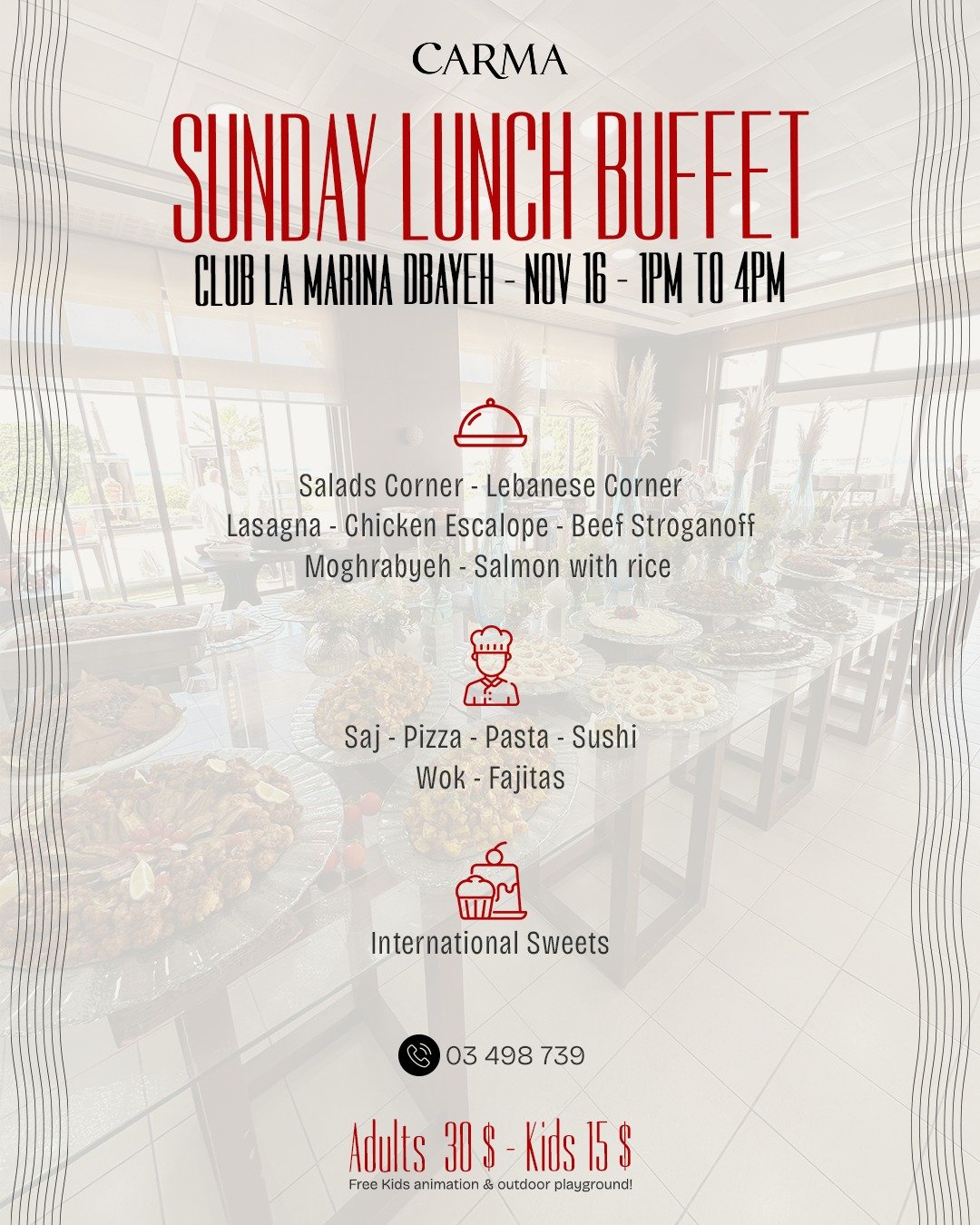 Carma Restaurant menu, page 1