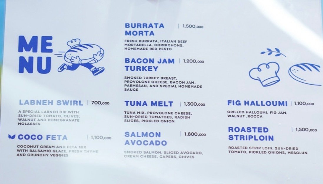 Sandough menu, page 1
