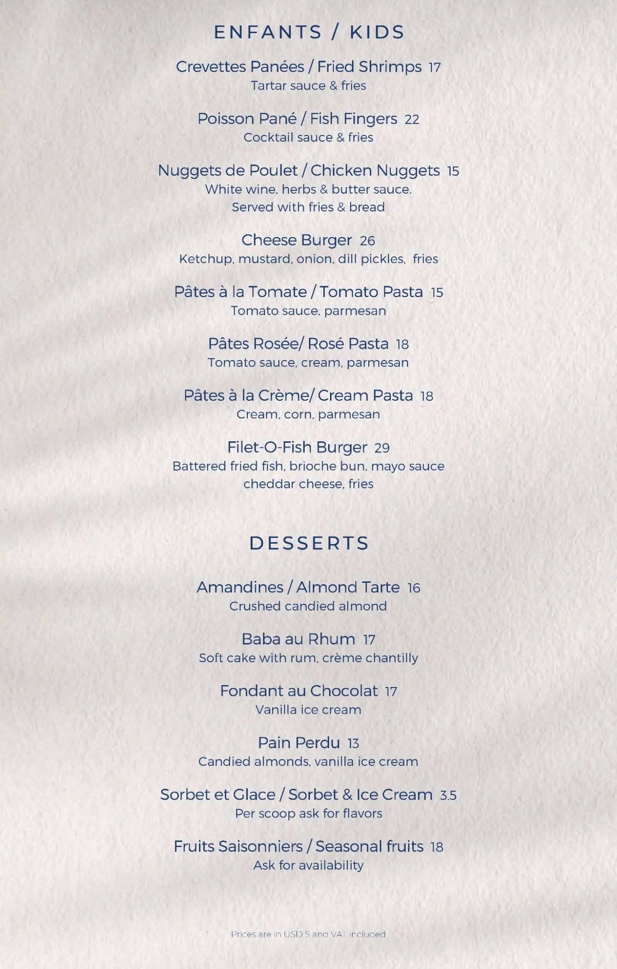 Oursin menu, page 5