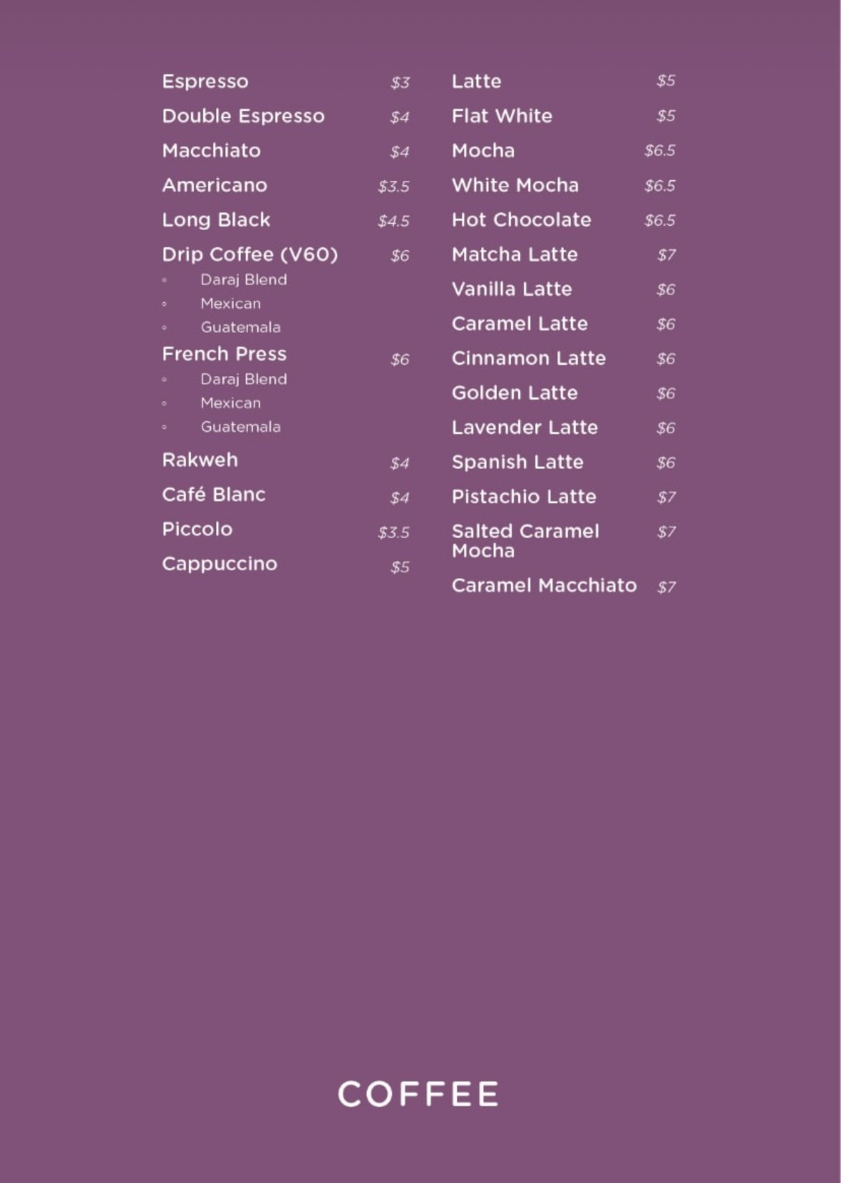 Daraj menu, page 4