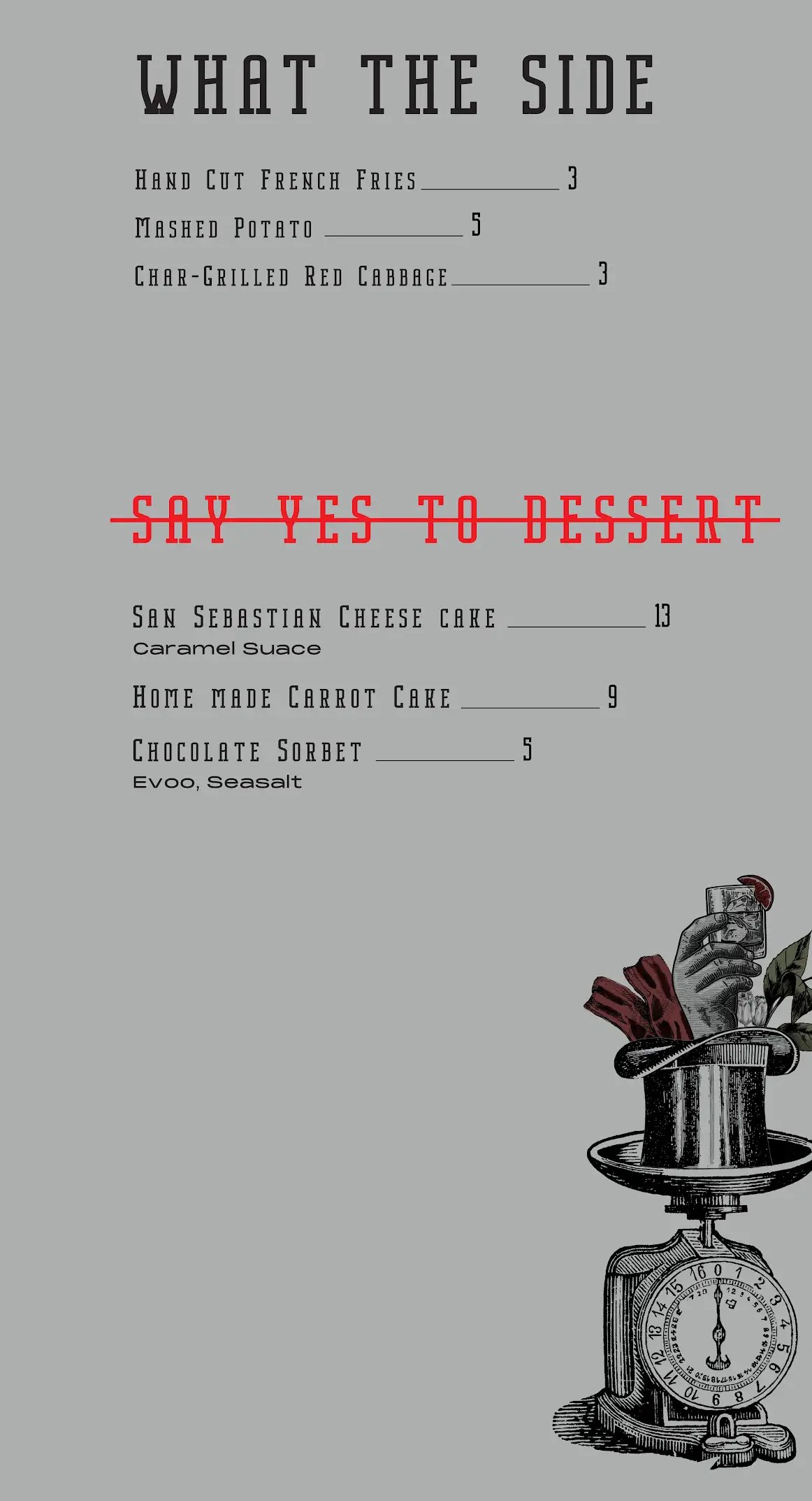 Marrow and Bar menu, page 5