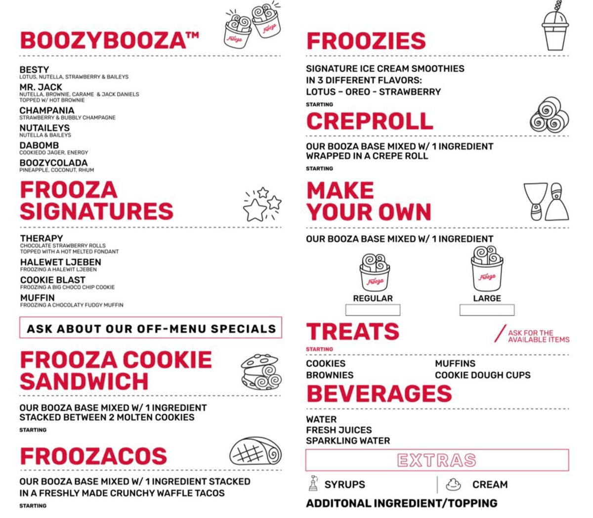 Frooza menu, page 2