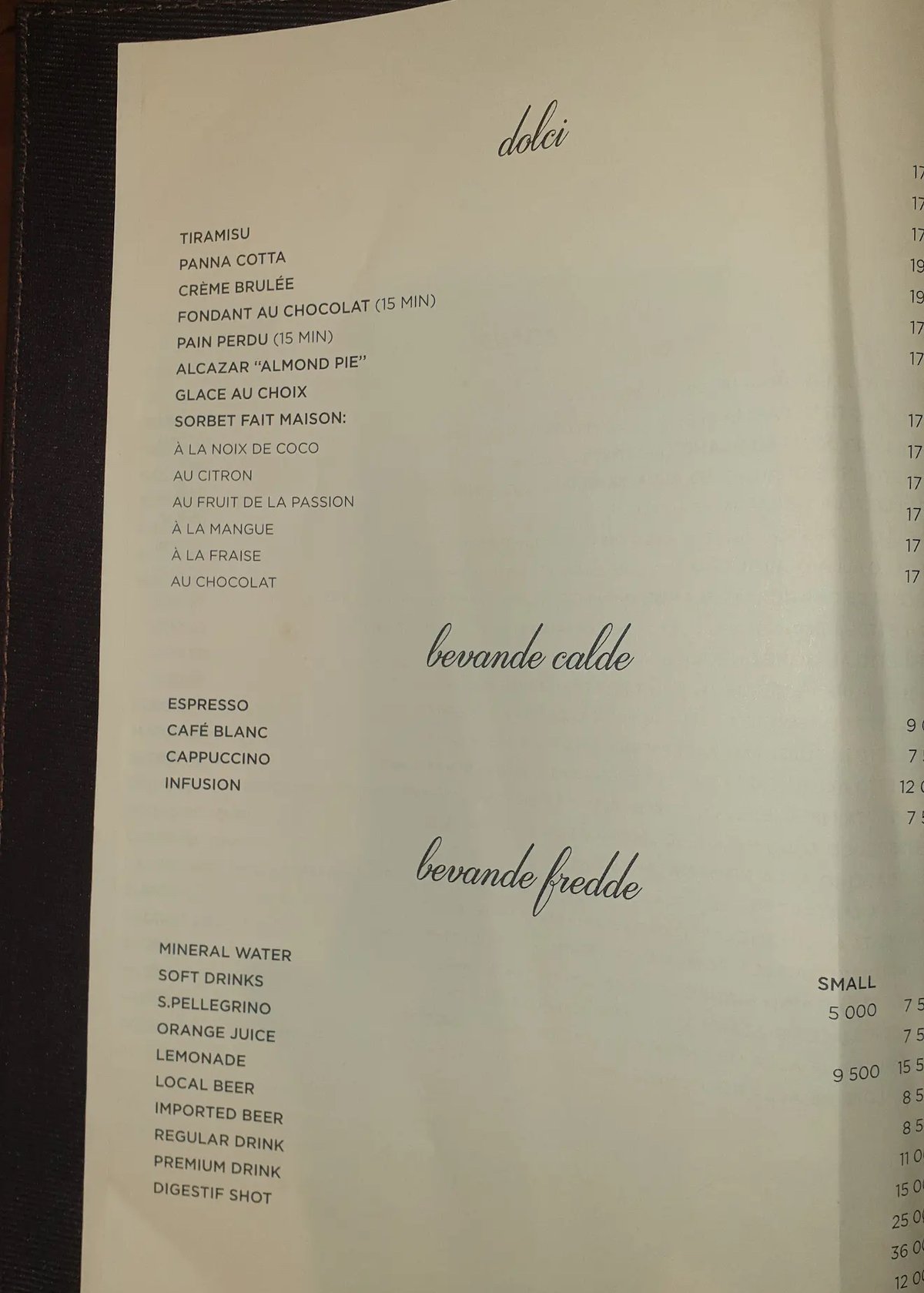 Luigi Cucina Italiana menu, page 2