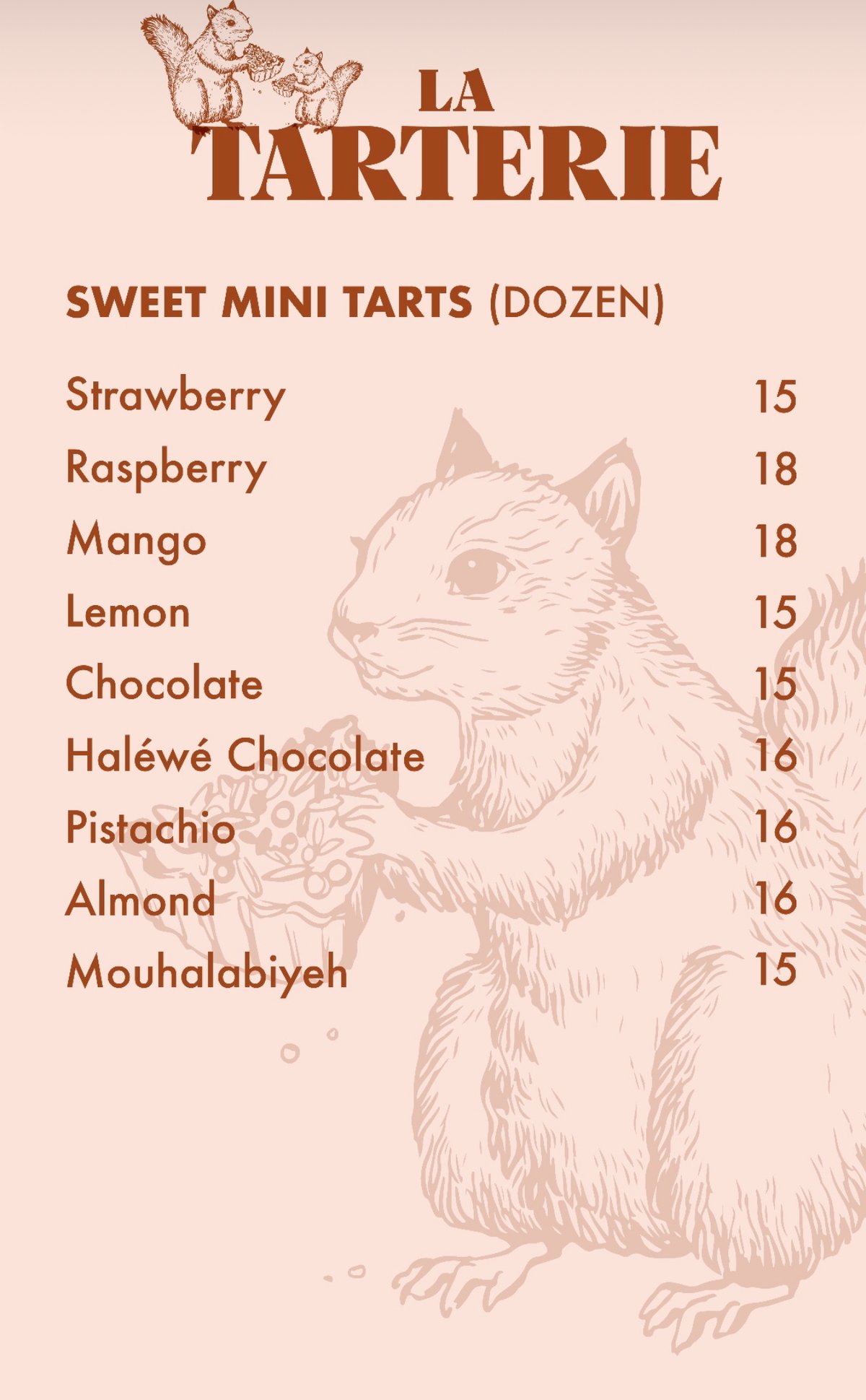 La Tarterie menu, page 7