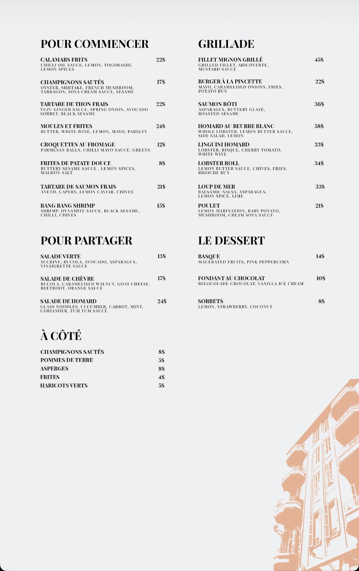 Pincette menu, page 2