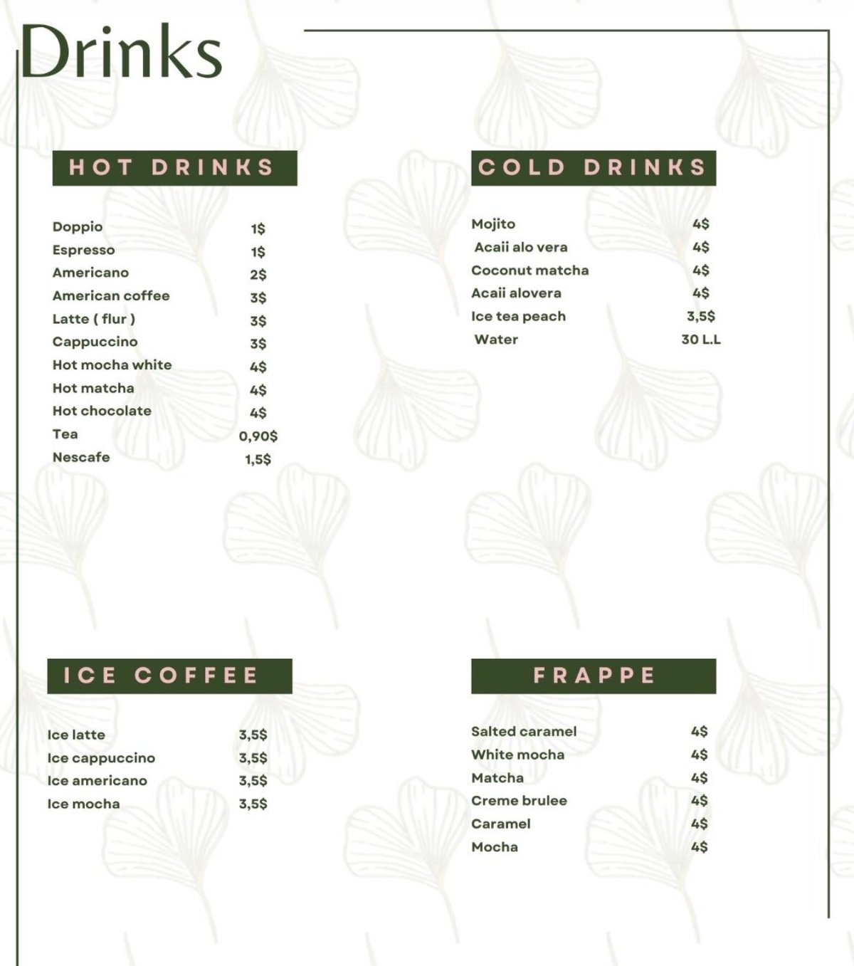 Fondue menu, page 3