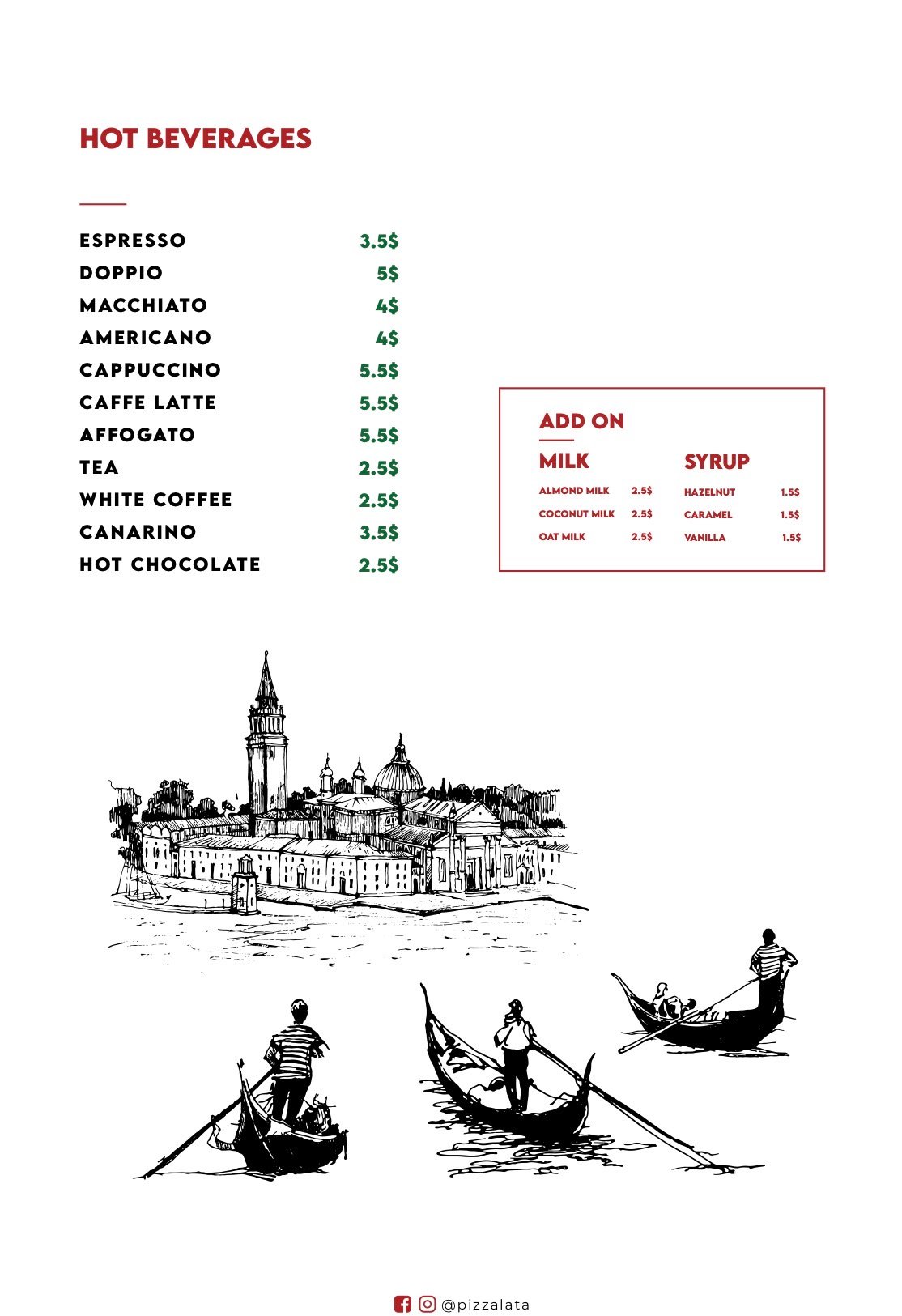 Pizzalata menu, page 5