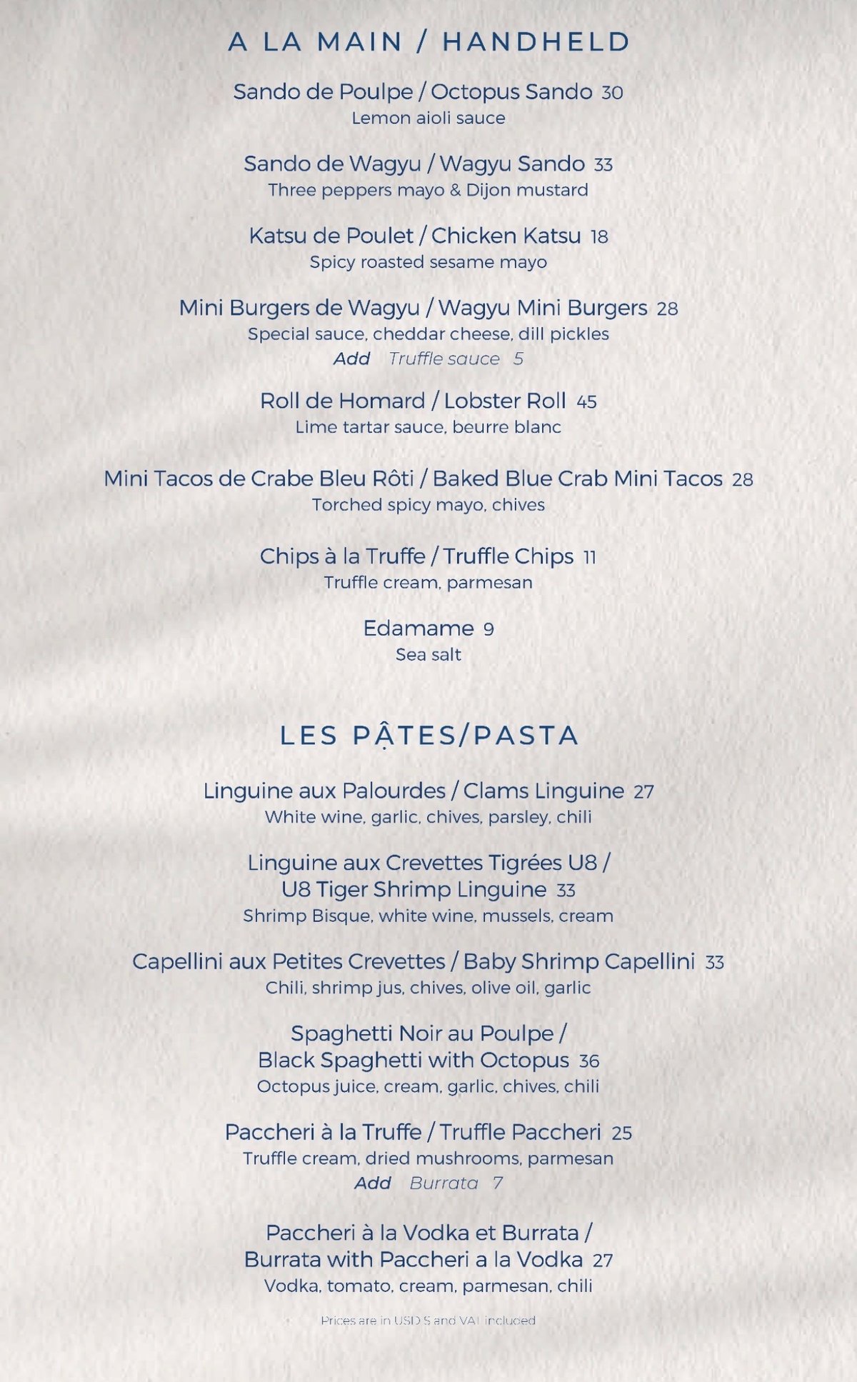 Oursin menu, page 6