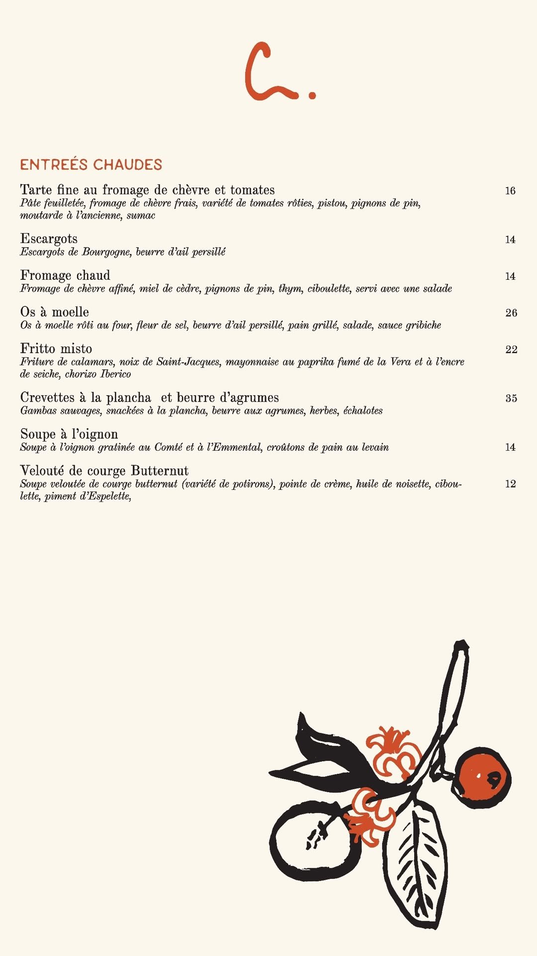 Cezanne menu, page 6