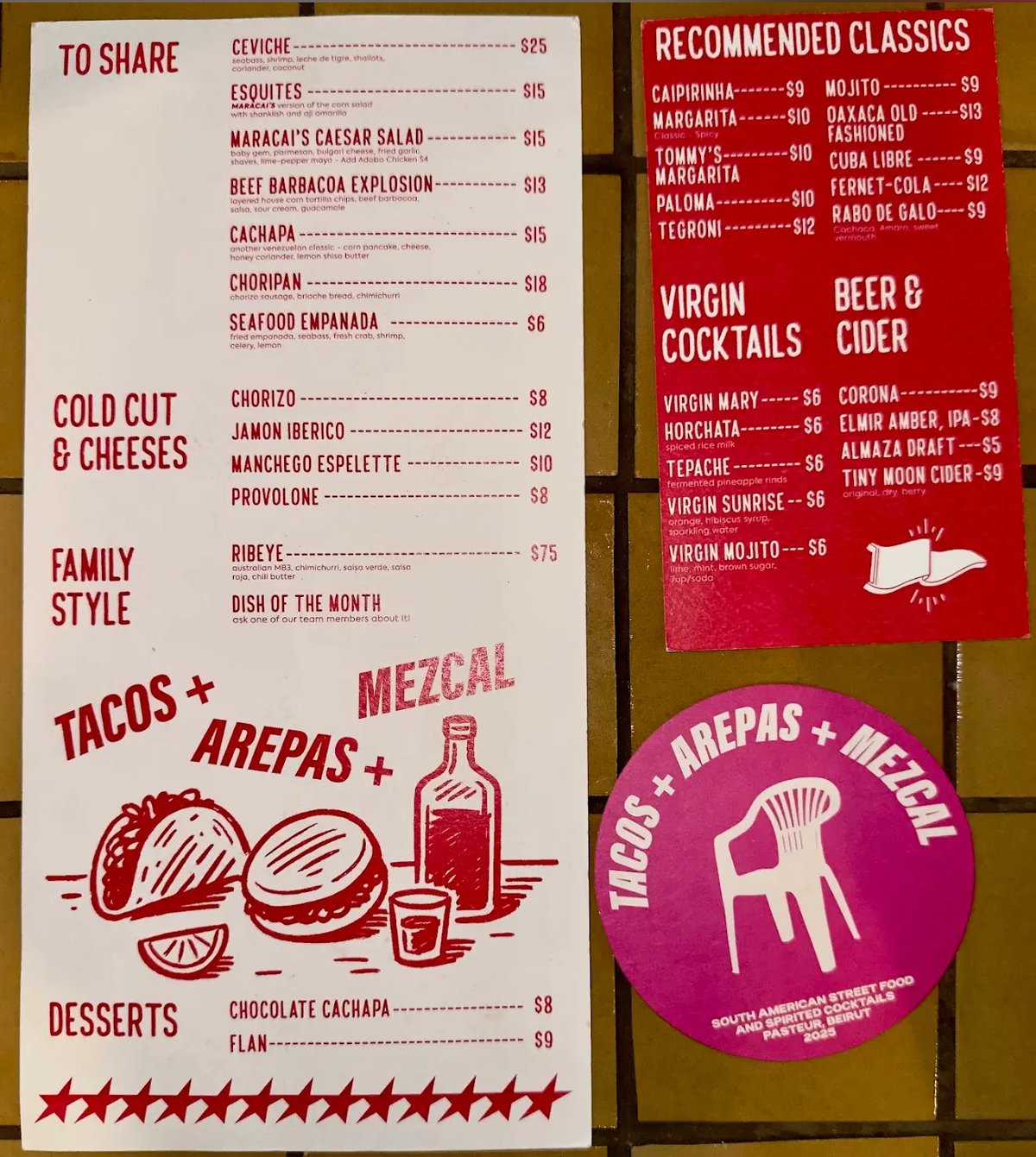 Maracai  menu, page 2