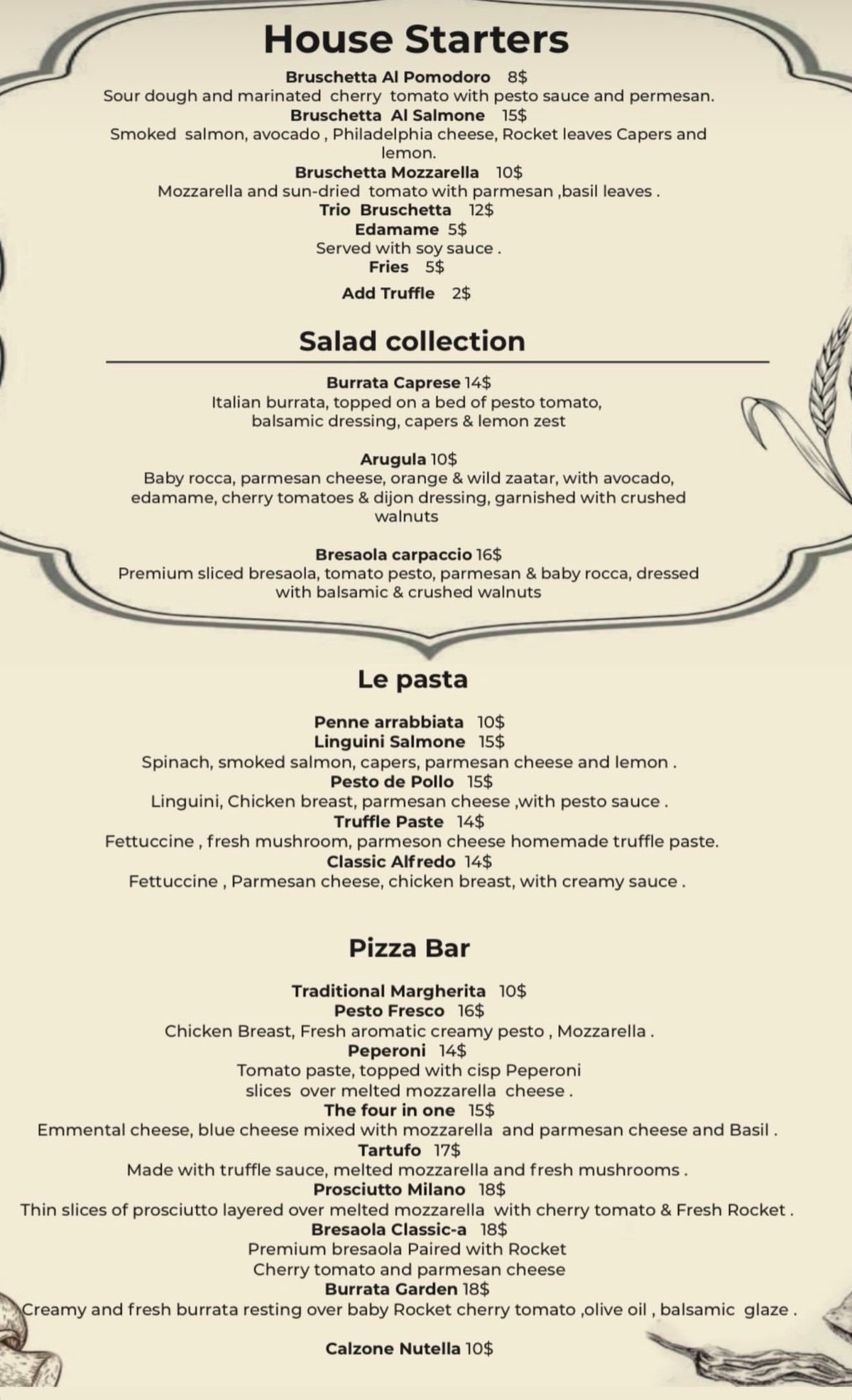 Brew Baker menu, page 2