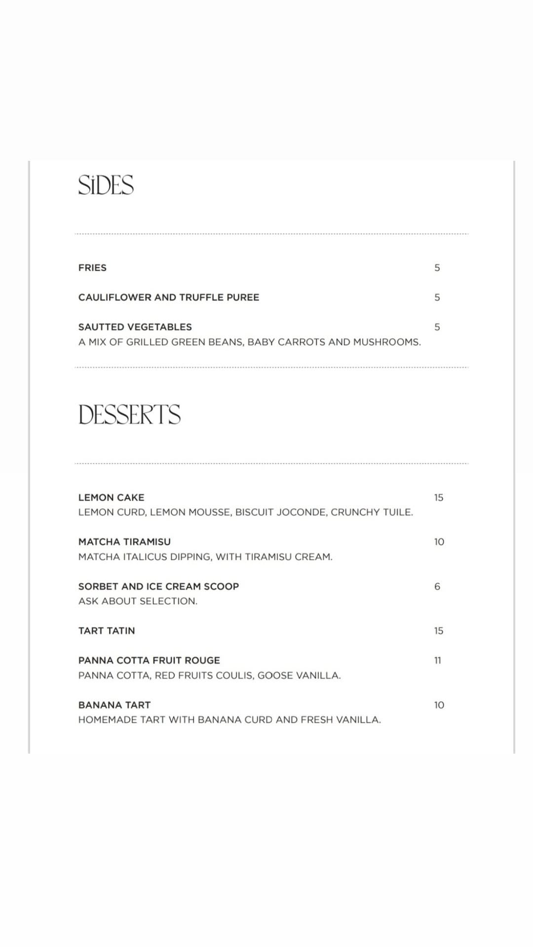 Marly's menu, page 5
