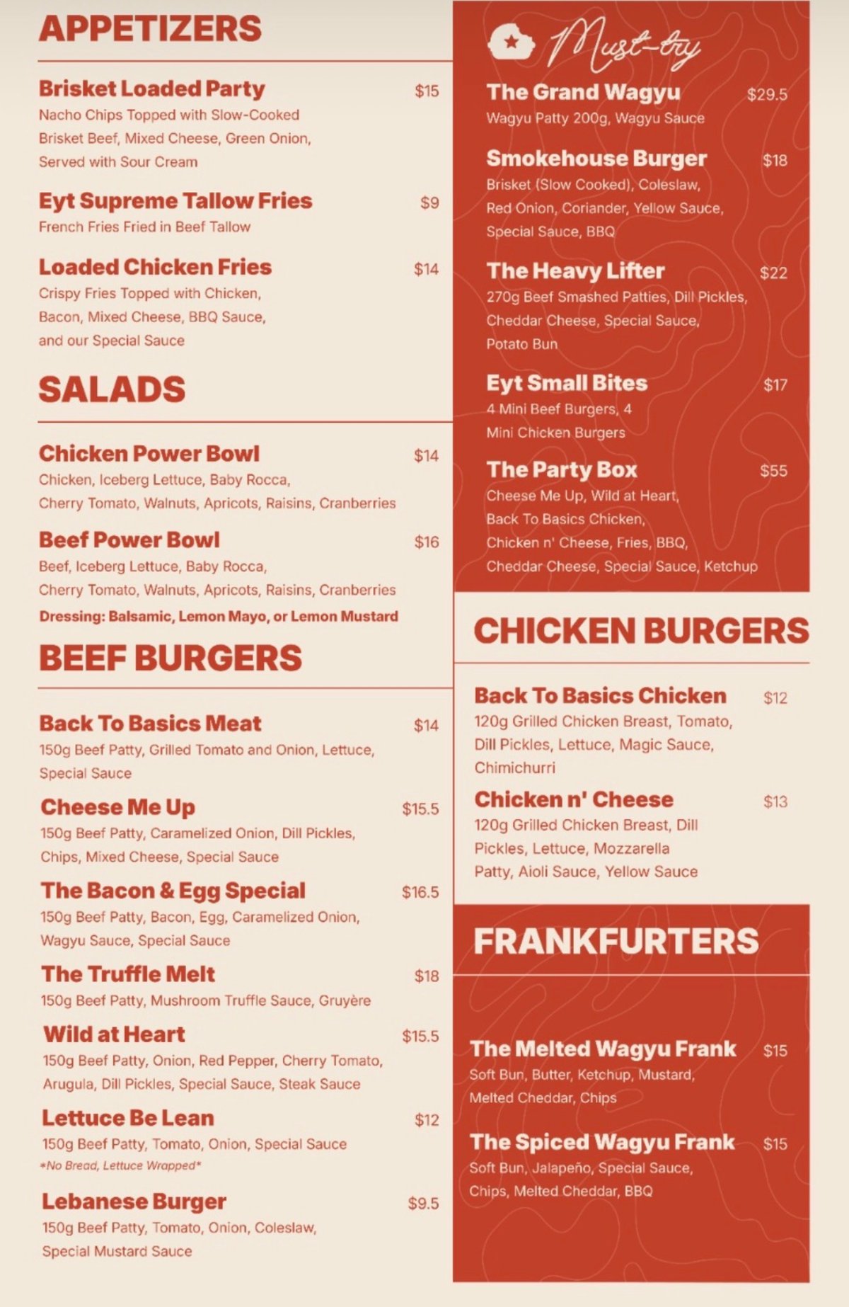 Eyt menu, page 1