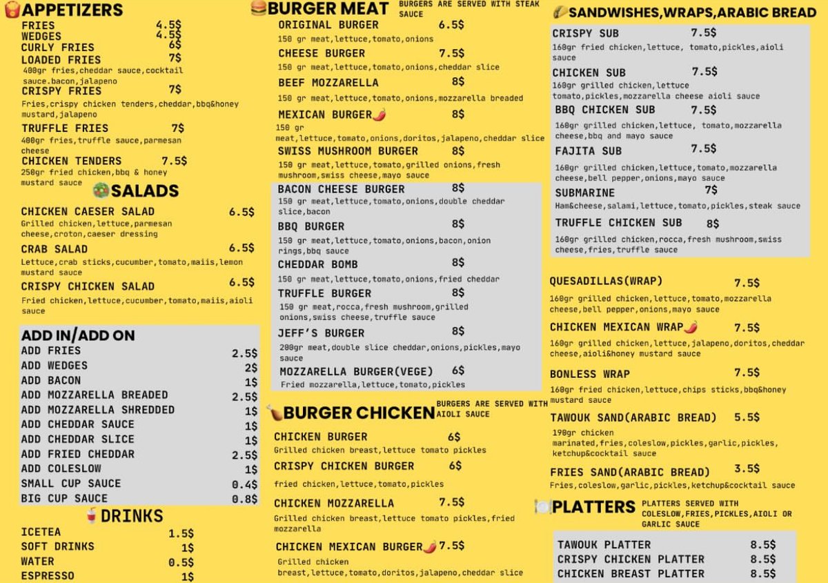 La Plancha menu, page 1