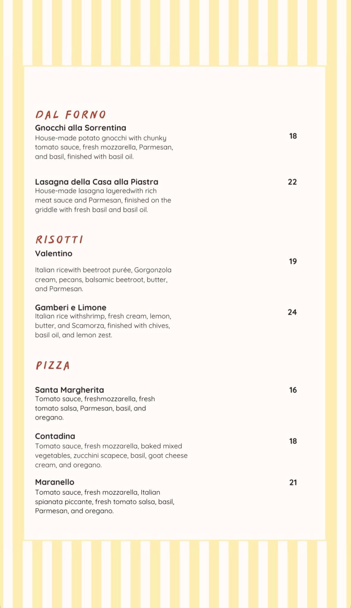 Giuseppe menu, page 10