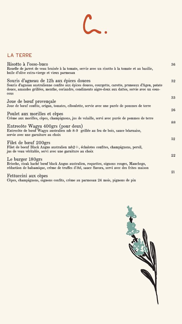 Cezanne menu, page 7