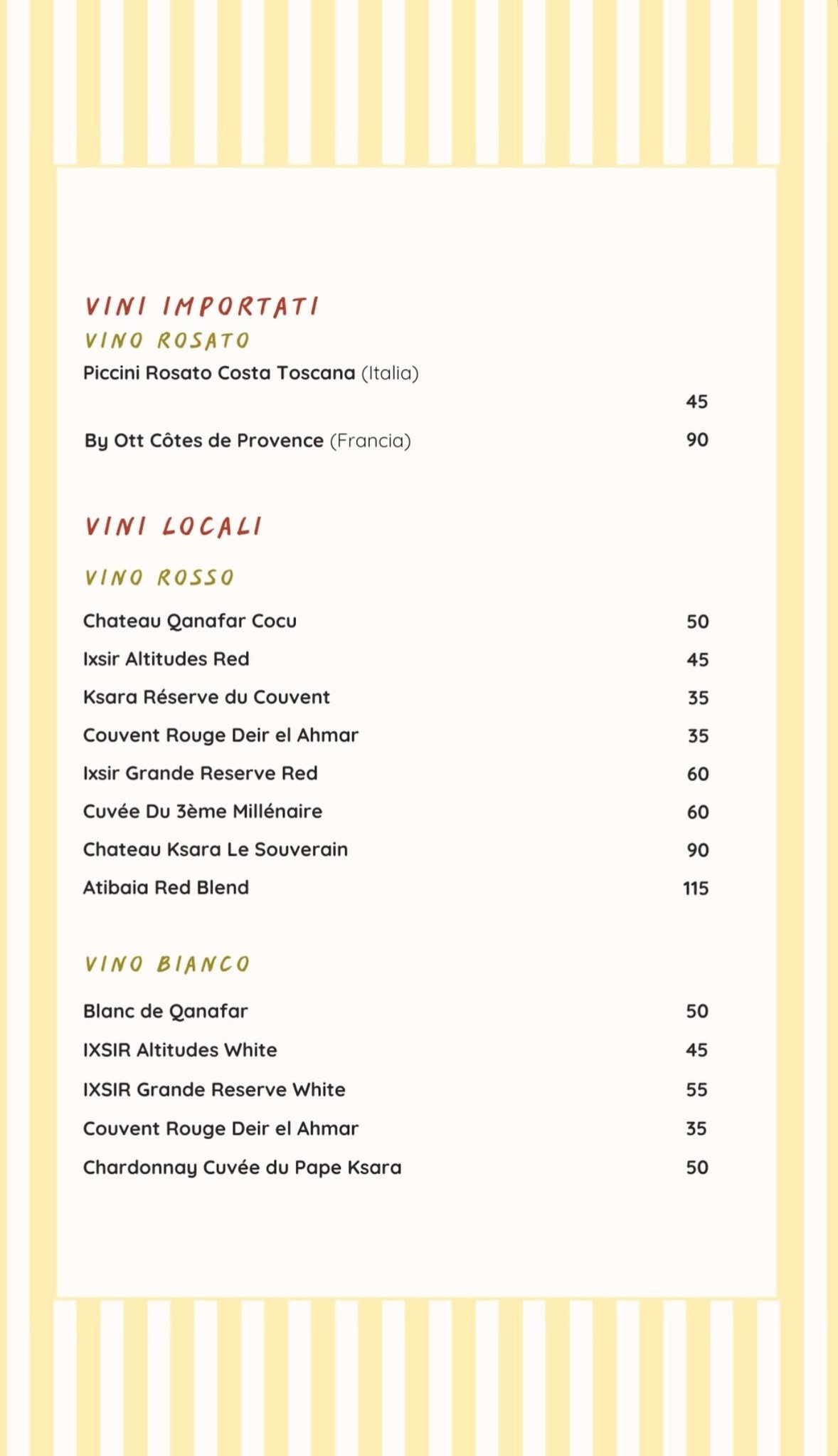 Giuseppe menu, page 3