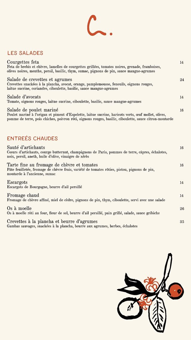 Cezanne menu, page 5