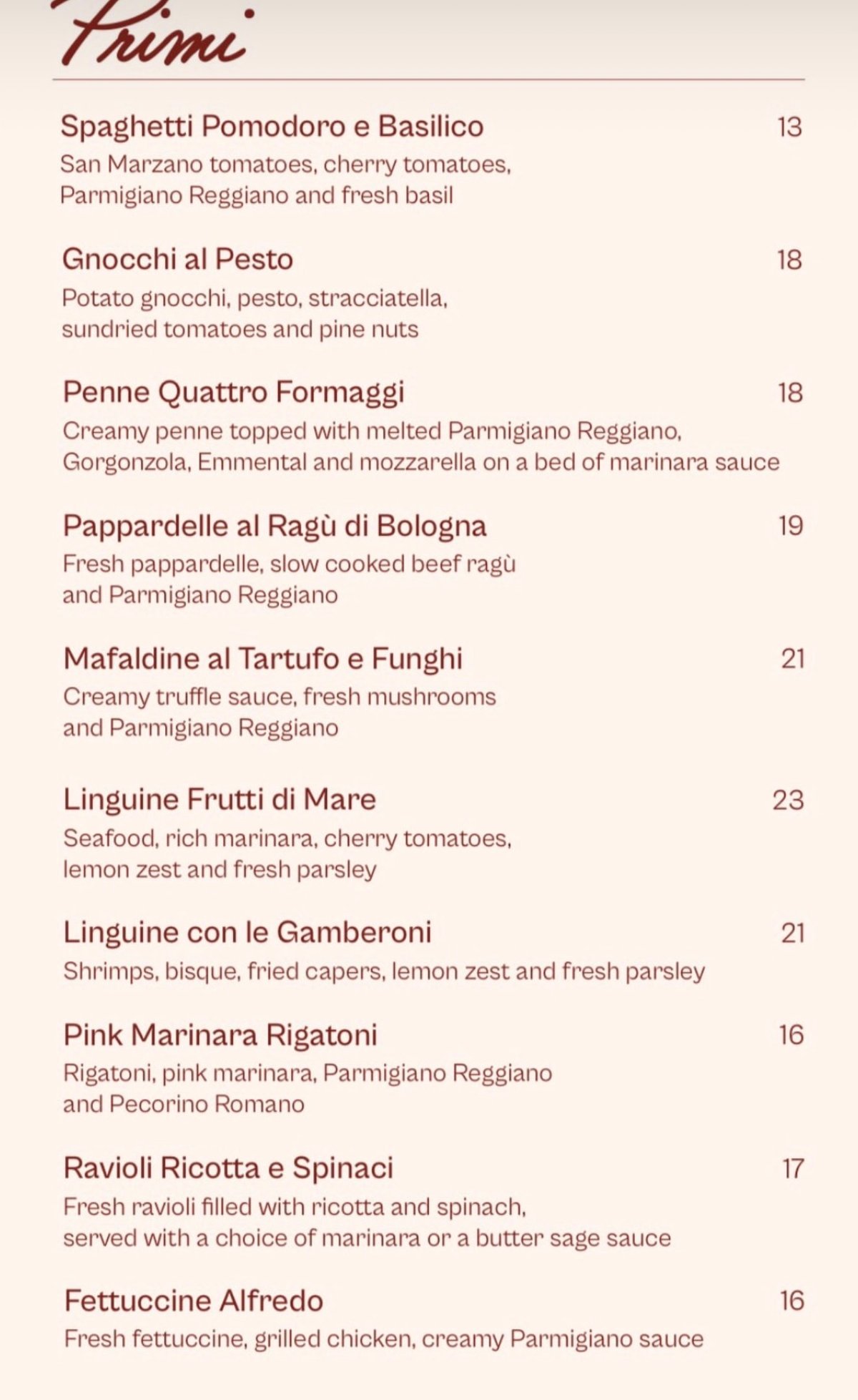 La Campanella  menu, page 4