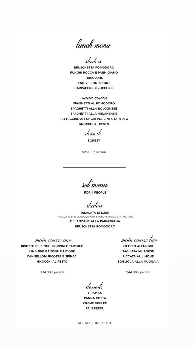 Luigi Cucina Italiana menu, page 10