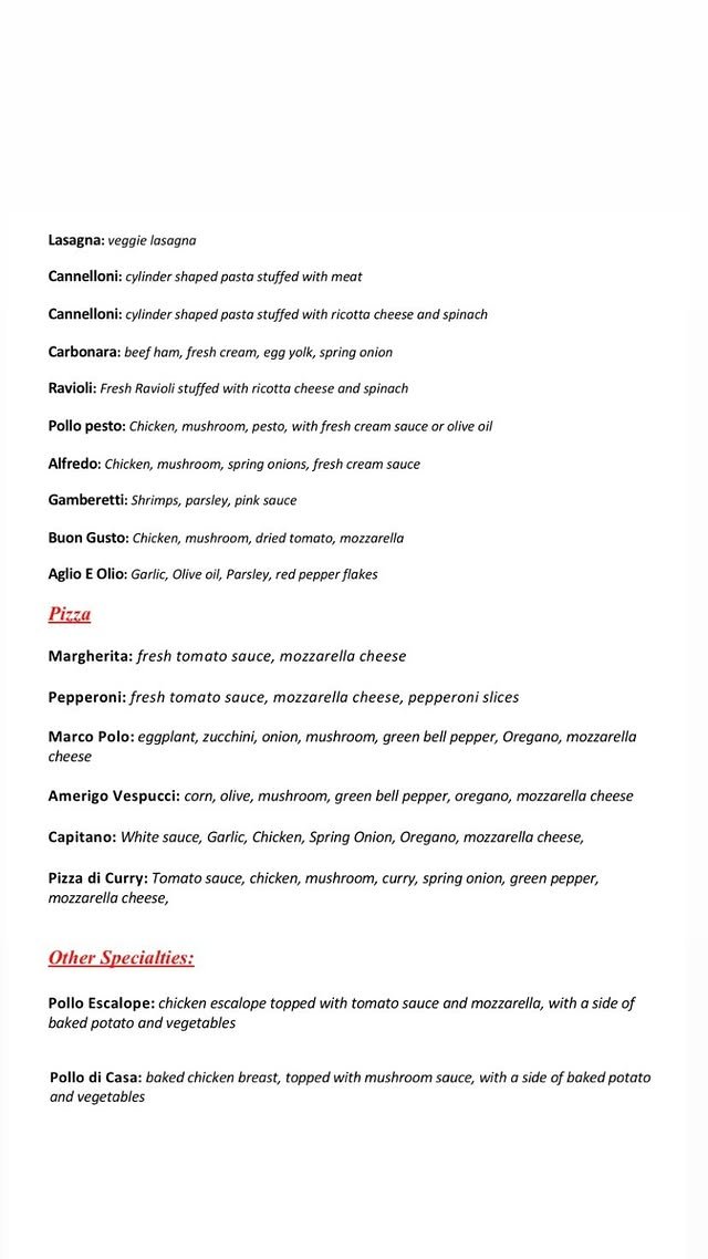 La Casa Di Pasta menu, page 2