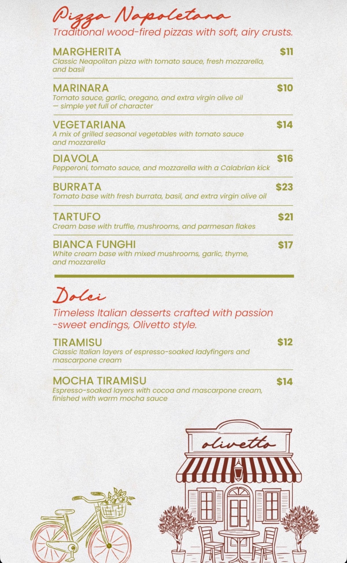 Olivetto menu, page 2