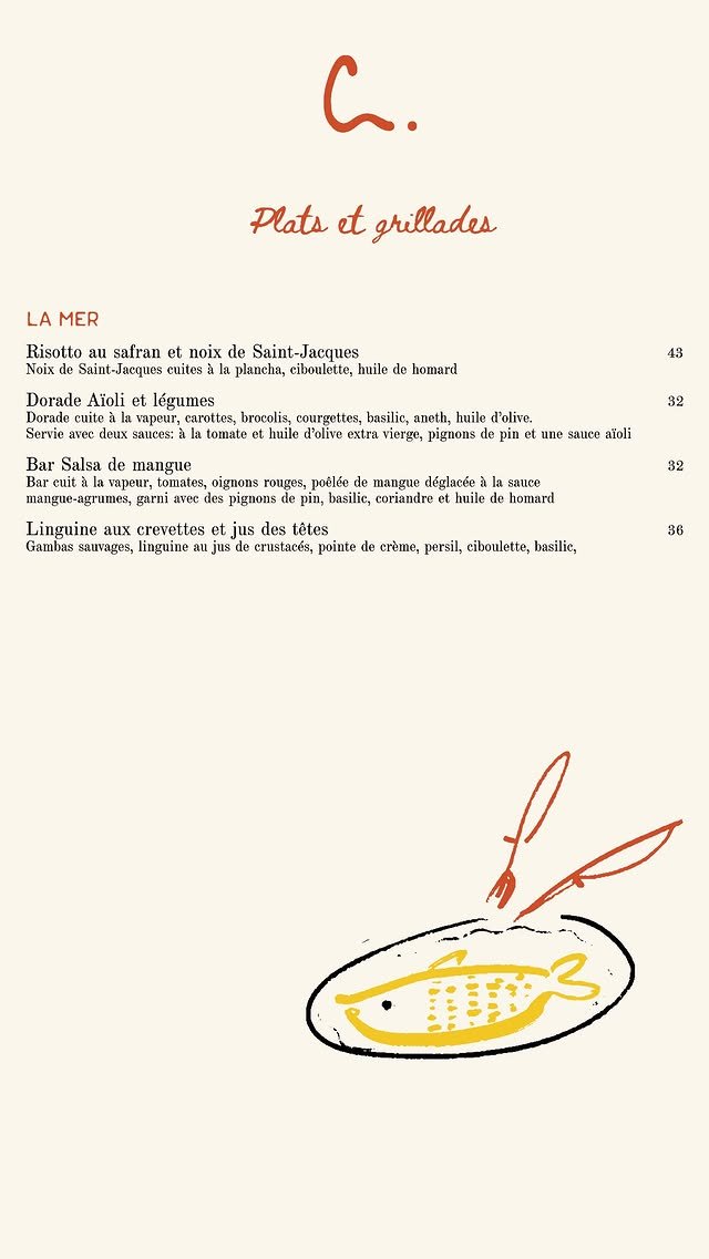 Cezanne menu, page 6