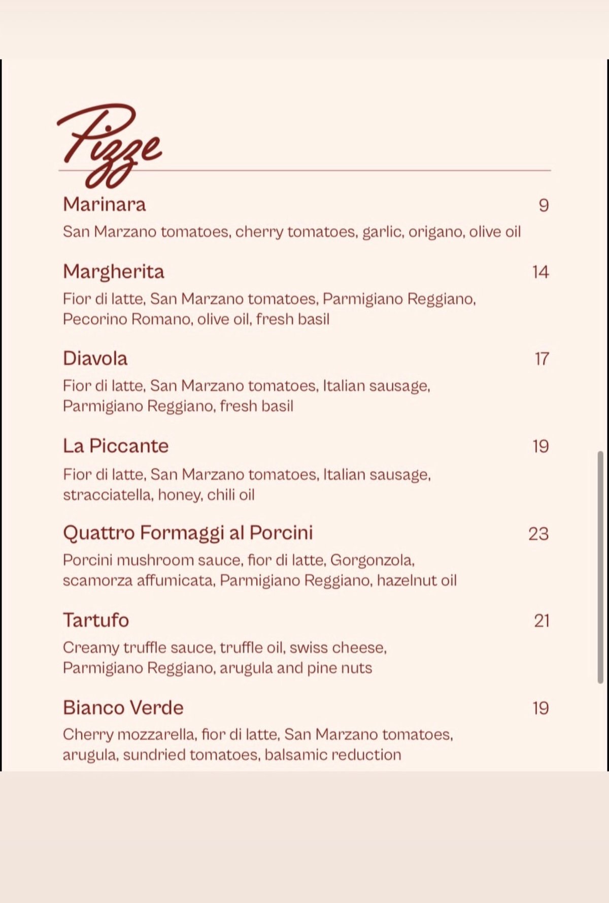 La Campanella  menu, page 5
