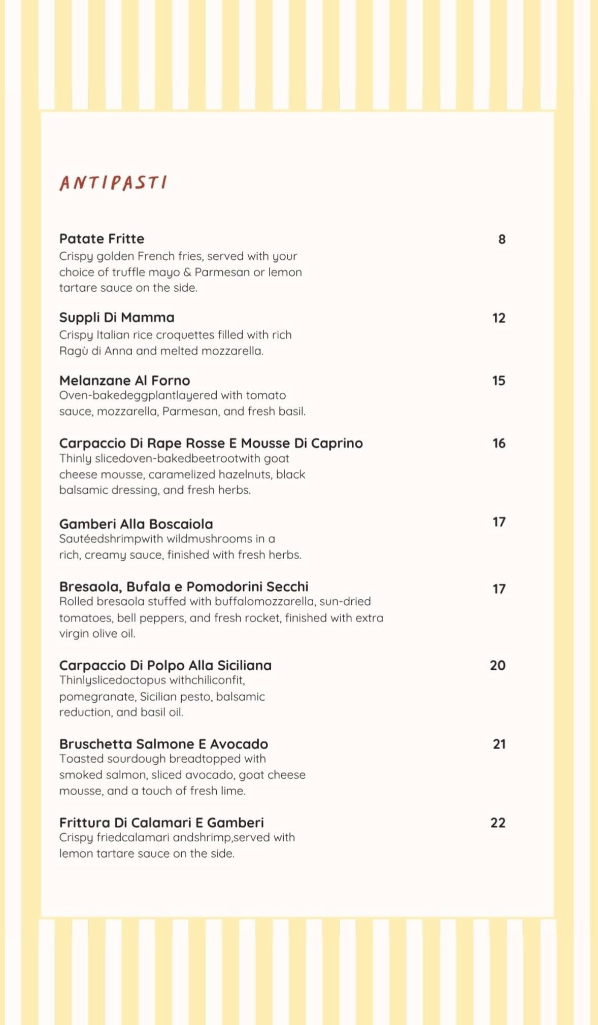 Giuseppe menu, page 7